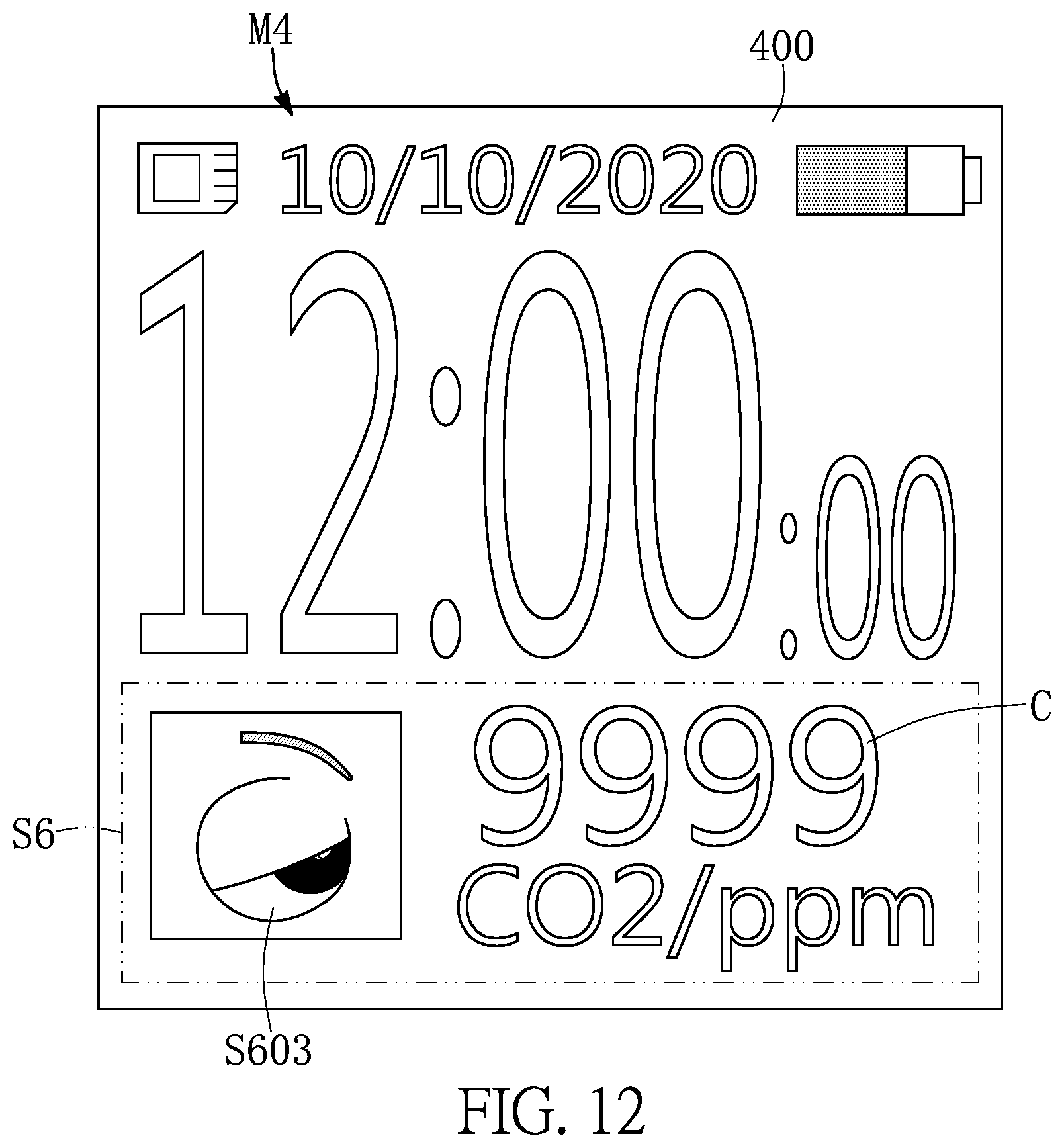 Patent US11815275 Figure 12 – Portable electronic device for providing graphical information obtained by combining temperature humidity index with comfortability index