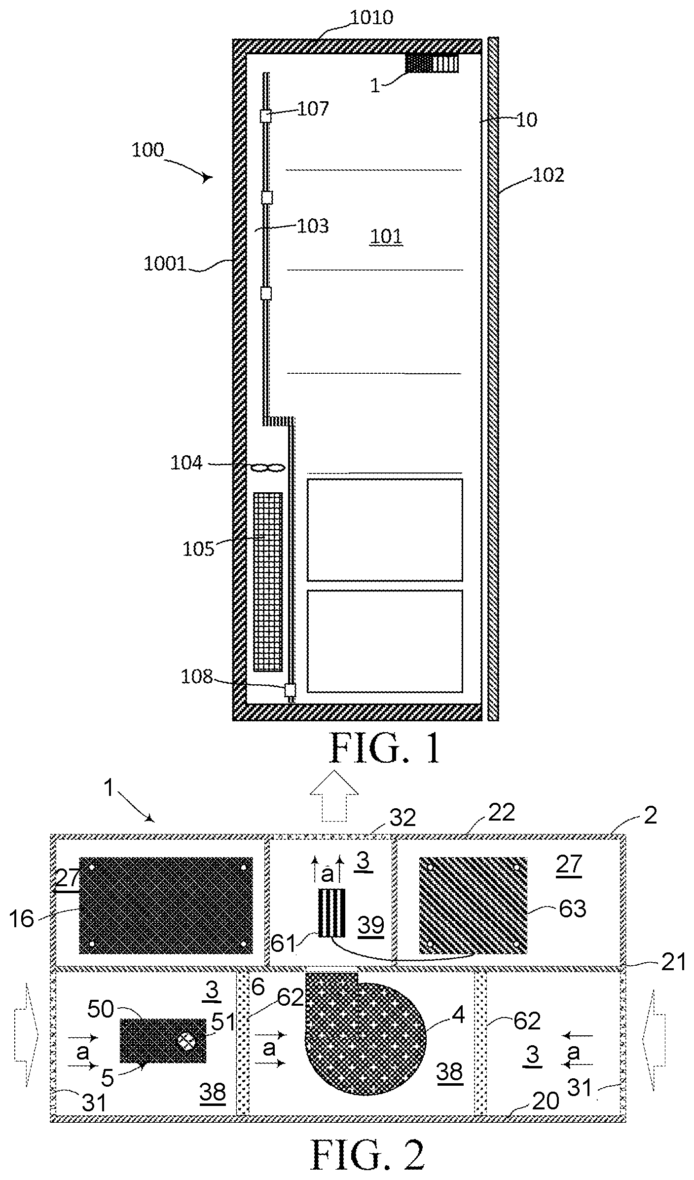 Patent US11815302 — Sanitation device for refrigerator — Figure 1
