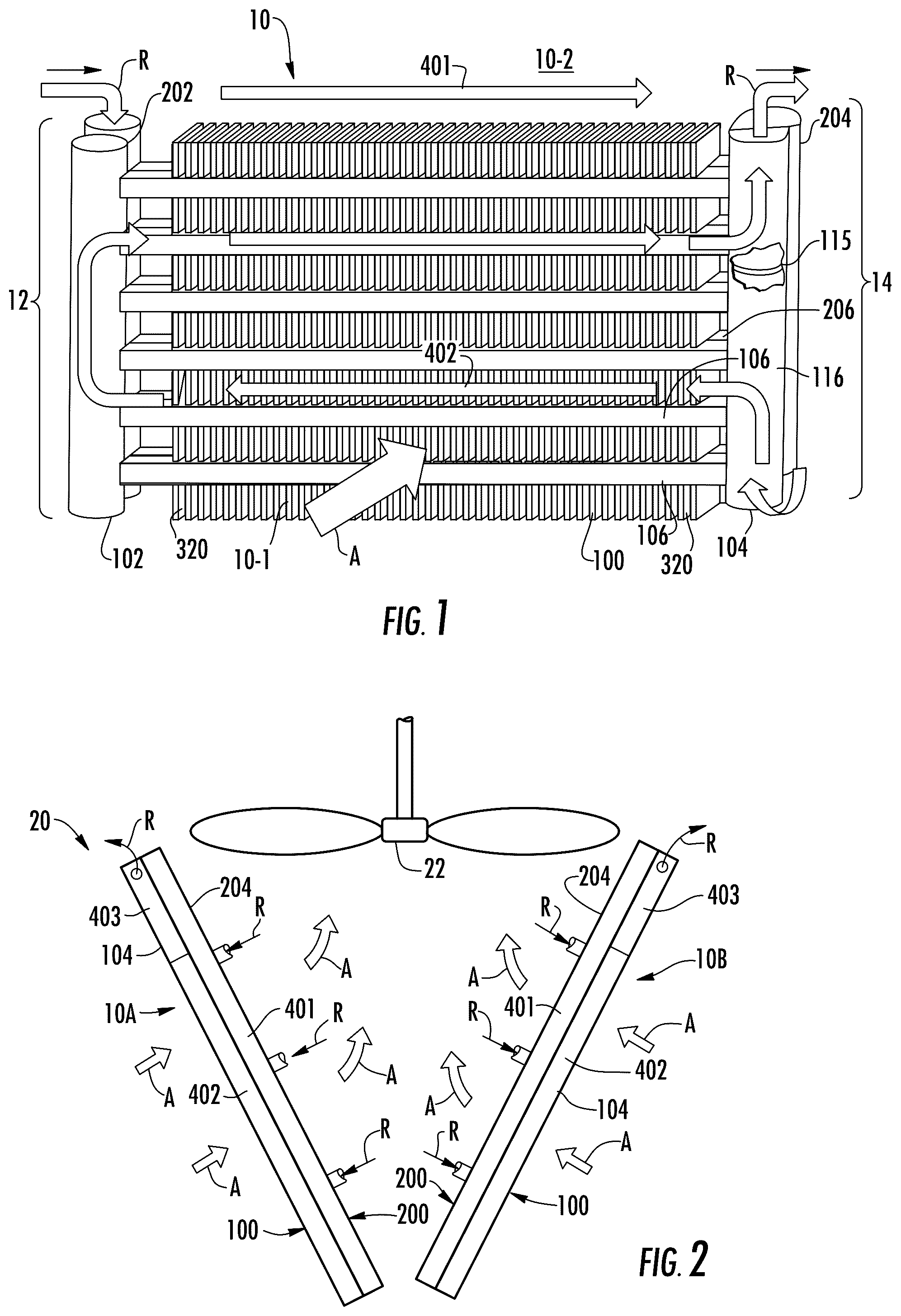 Patent US11815318 — Flattened tube finned heat exchanger and fabrication method — Figure 1