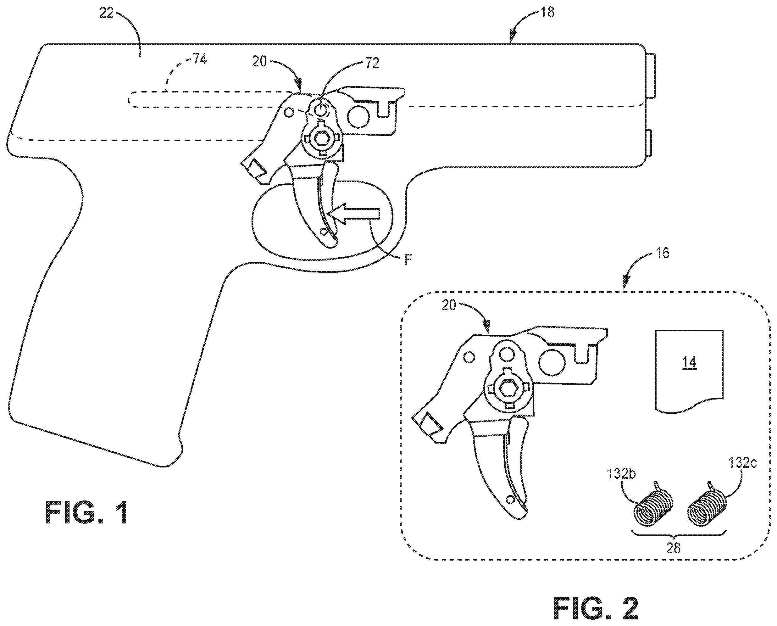 Patent US11815323 — Adjustable force trigger mechanism — Figure 1