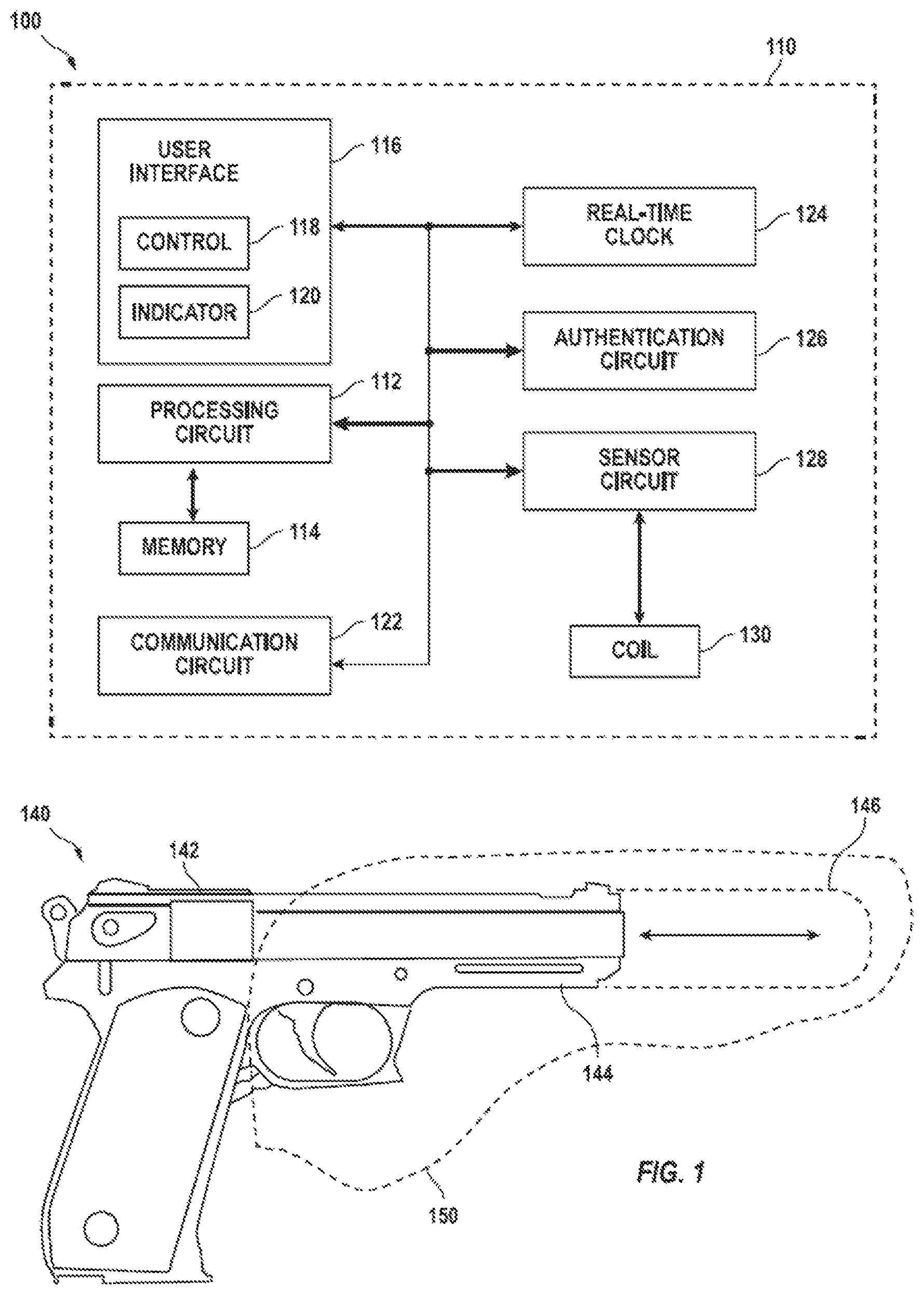 Patent US11815328 — Mounting systems and methods for positioning a detector on a weapon holster — Figure 1