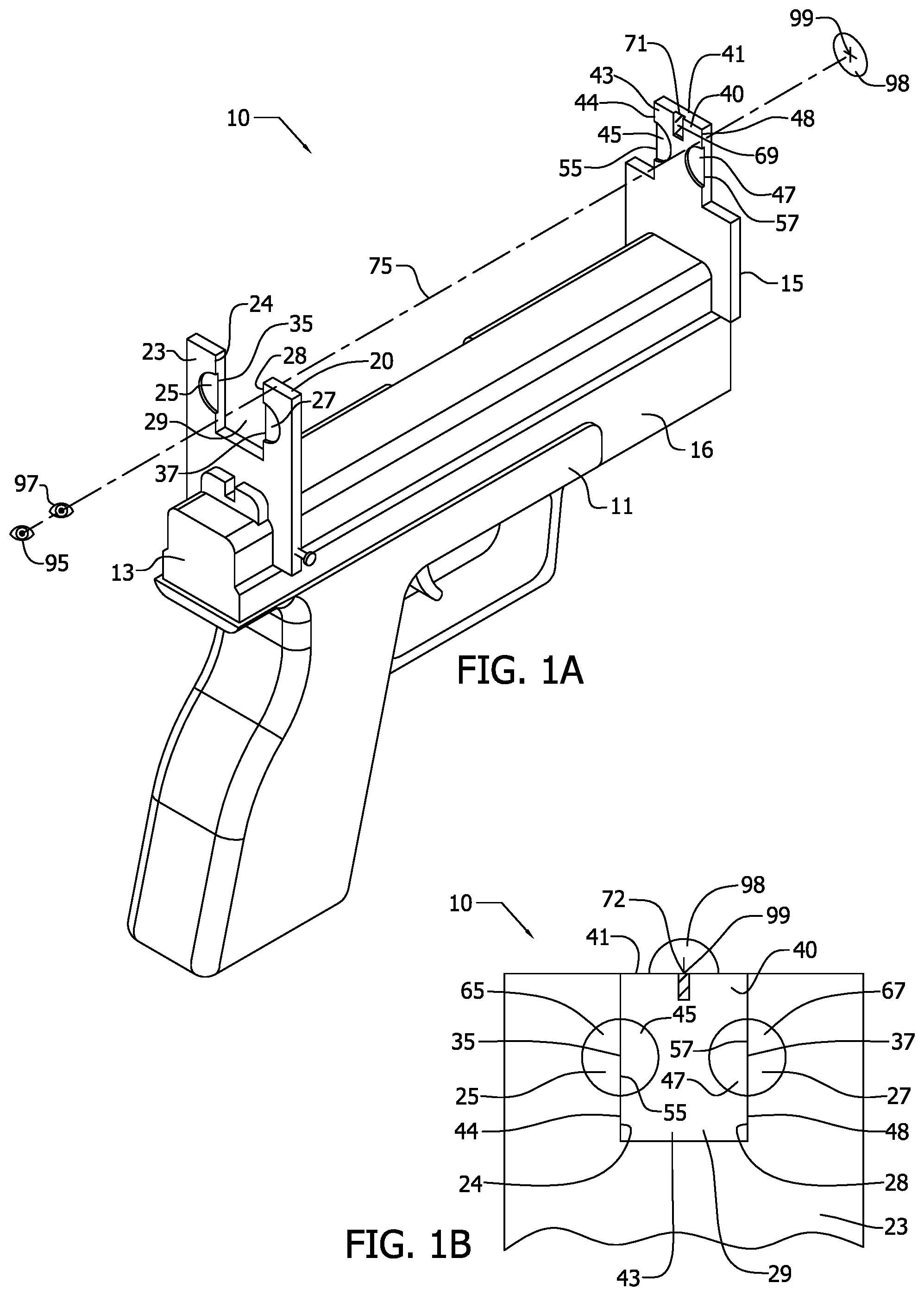 Patent US11815330 — Sight apparatus for firearms instruction and related methods of use — Figure 1