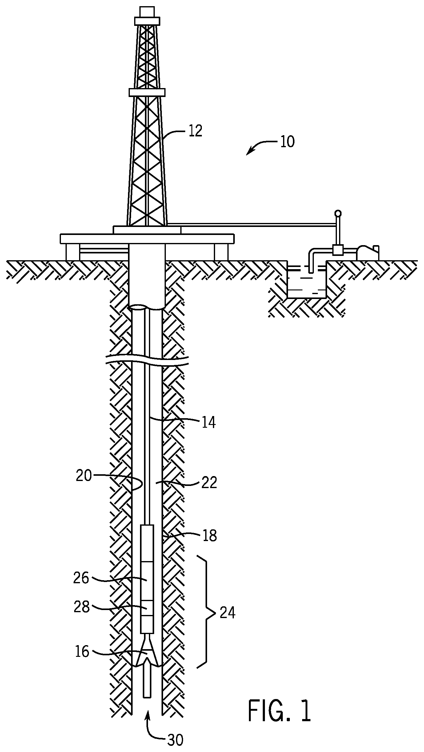 Patent US11815352 — Apparatus and method for determining borehole size with a borehole imaging tool — Figure 1