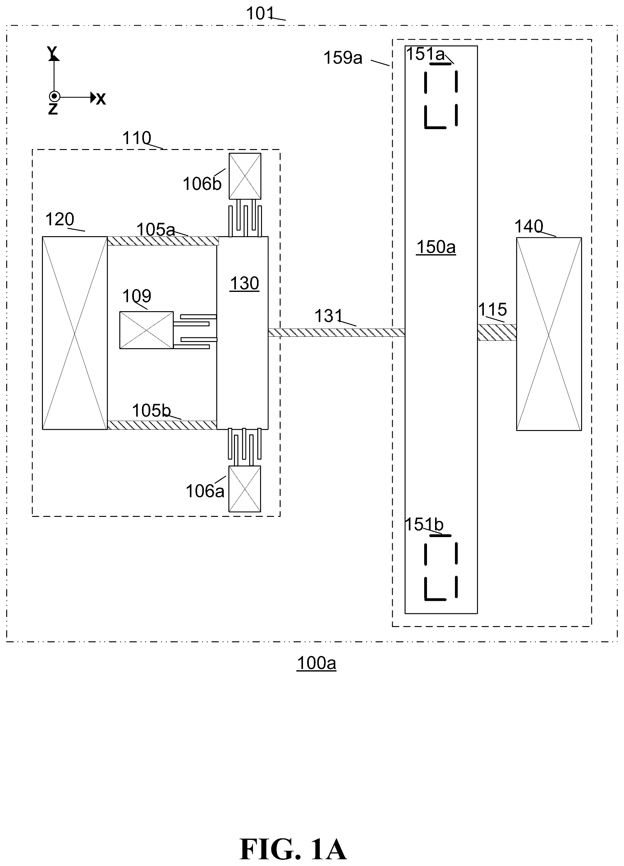 Patent US11815354 — Drive and sense balanced, semi-coupled 3-axis gyroscope — Figure 1