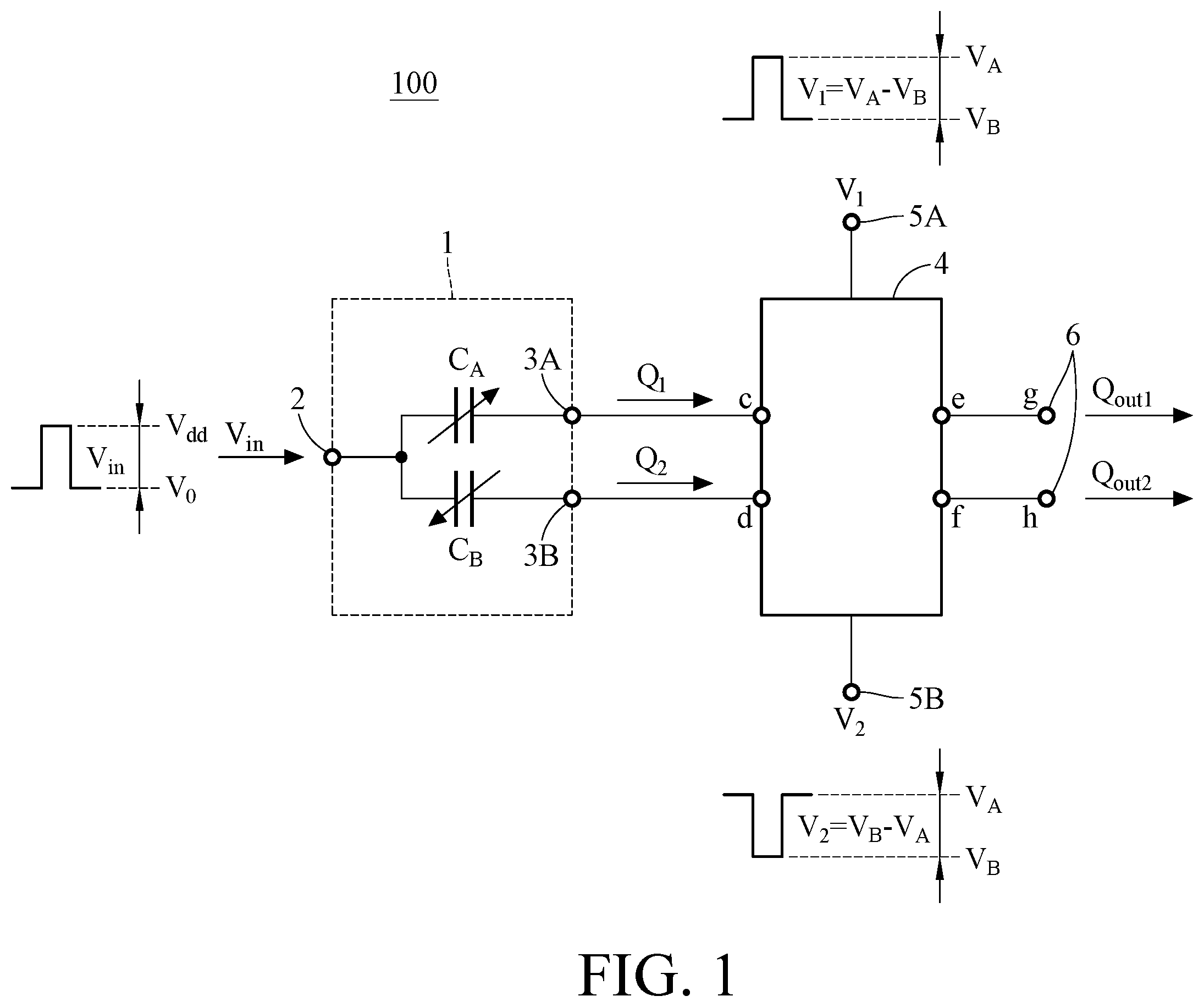 Patent US11815369 — Differential capacitor device and method for calibrating differential capacitor — Figure 1