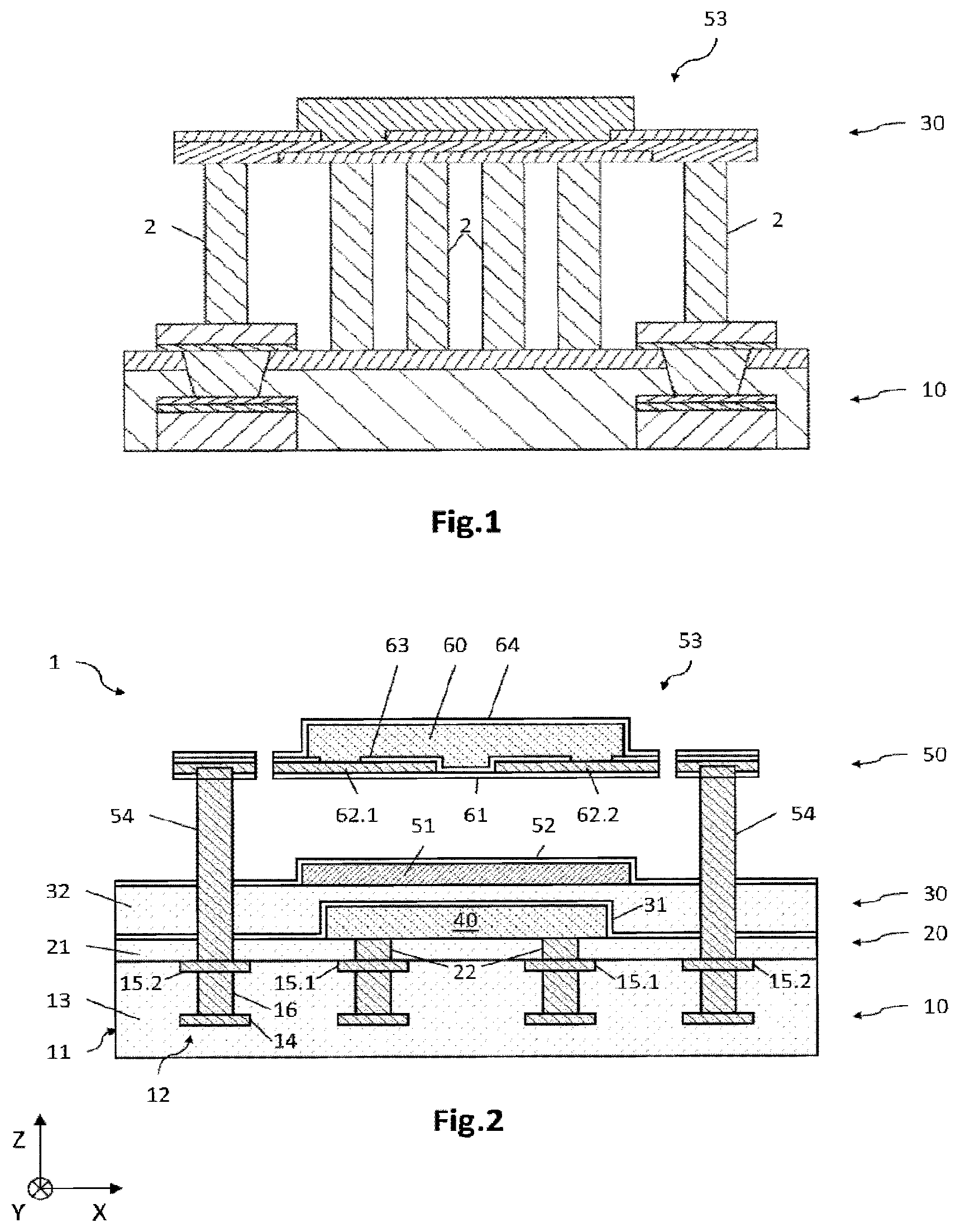 Patent US11815400 — Sensitive pixel based detection system comprising a thermal detector and a compensation device — Figure 1