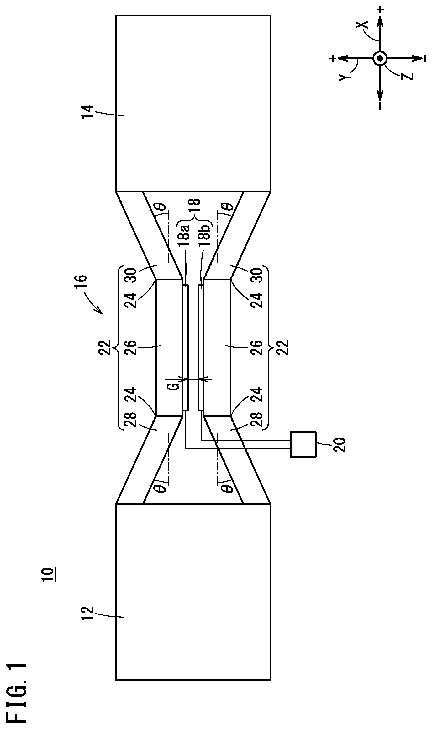 Patent US11815416 Figure 1 – Displacement detection device and torque sensor
