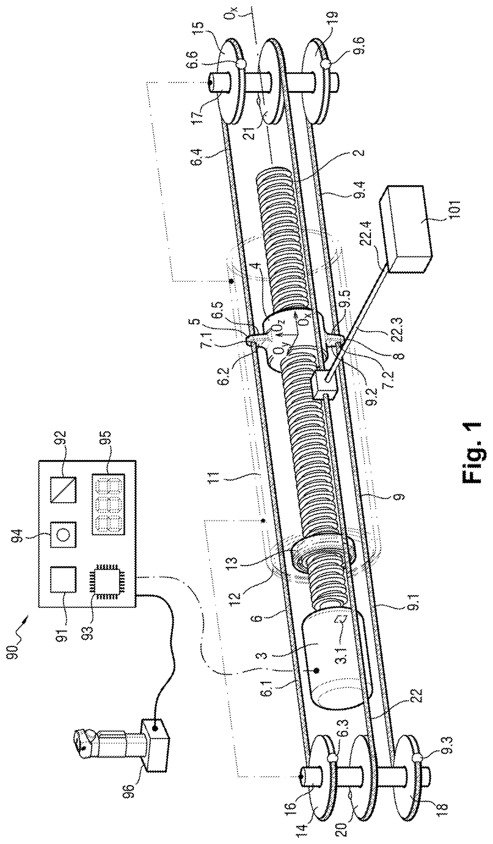 Patent US11815417 Figure 1 – Force sensor for cable actuator