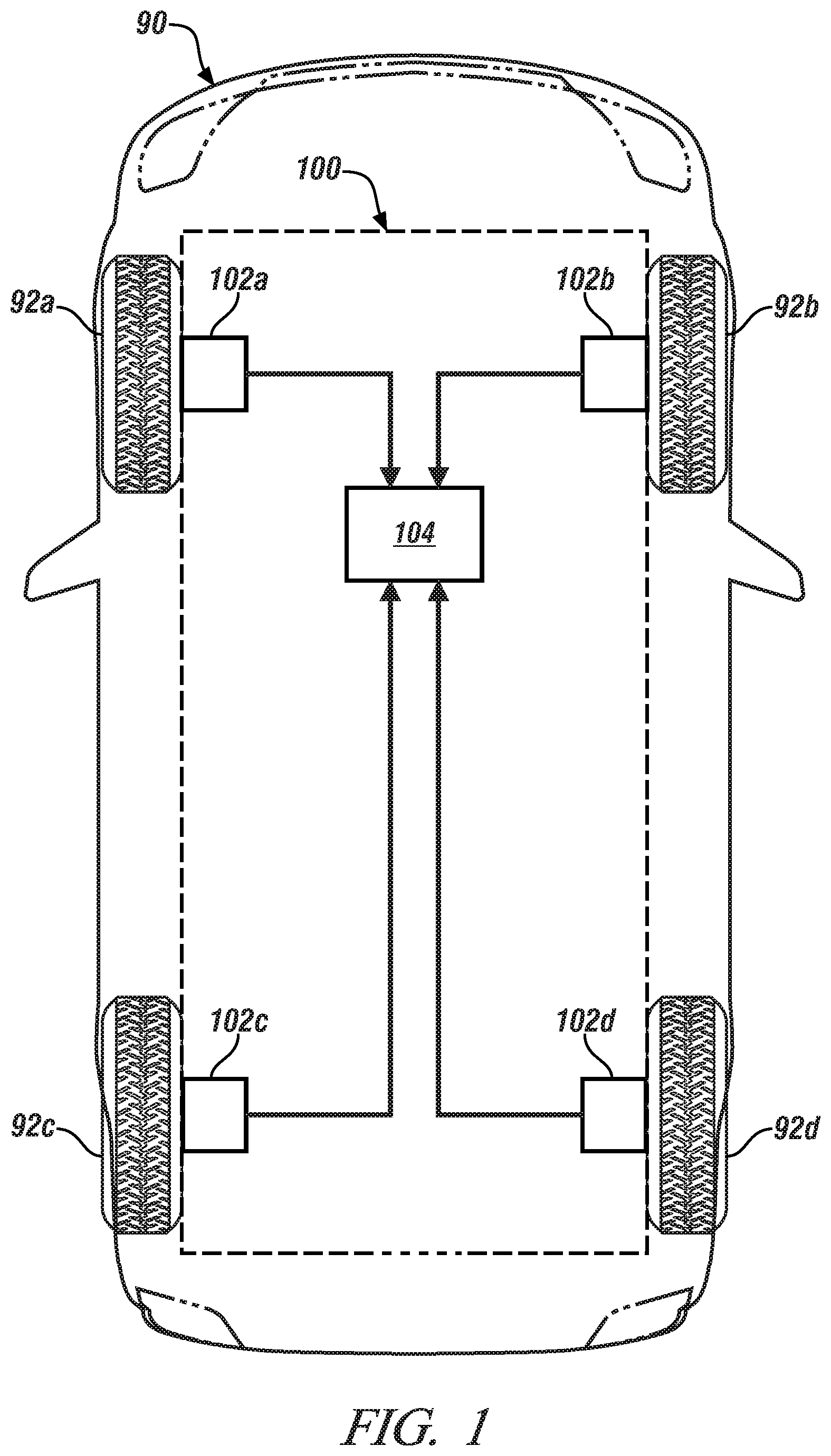 Patent US11815426 Figure 1 – Robust tire/wheel vibration monitor system
