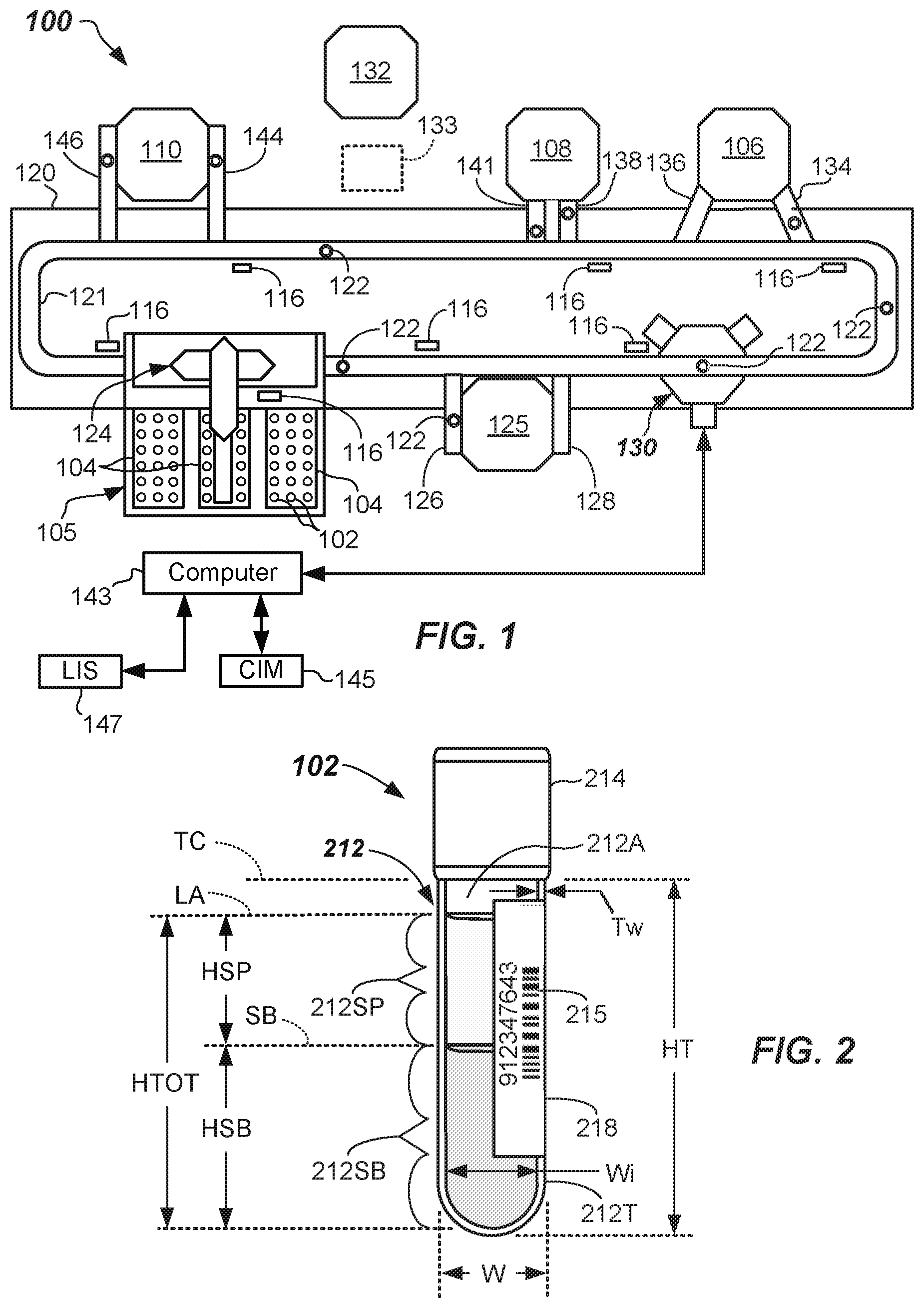 Patent US11815446 Figure 1 – Methods and apparatus for characterizing a specimen container and specimen
