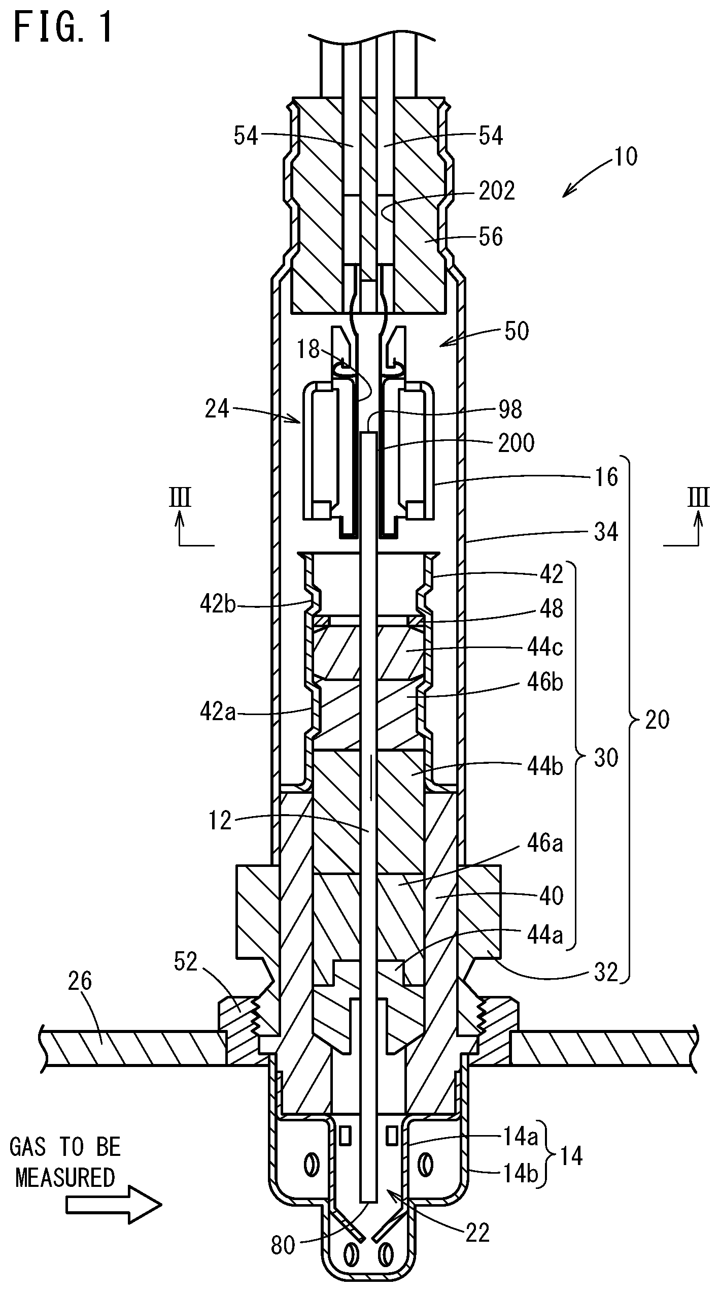 Patent US11815485 — Gas sensor — Figure 1