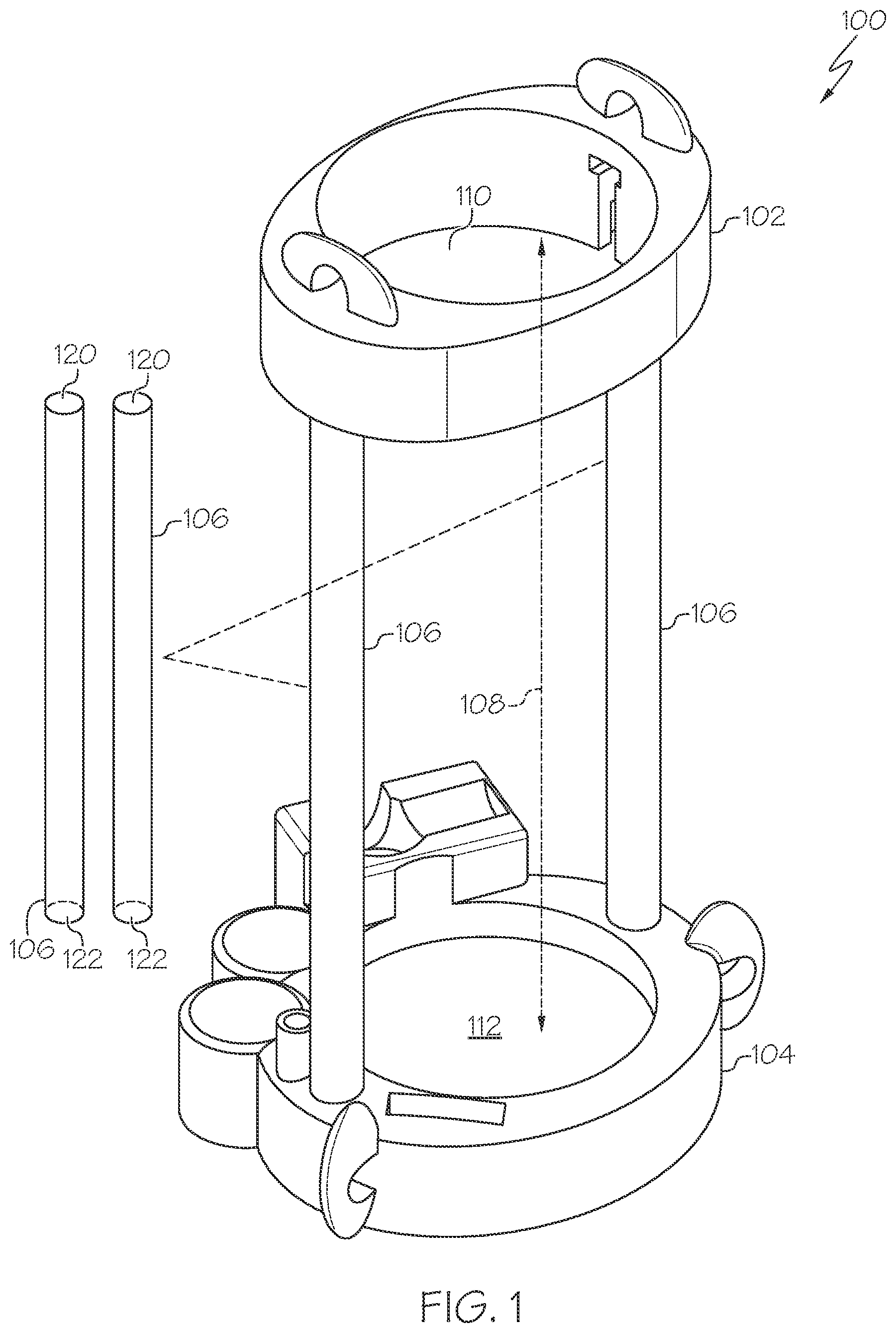 Patent US11815500 — Gas detector calibration kit and integrated carrier — Figure 1