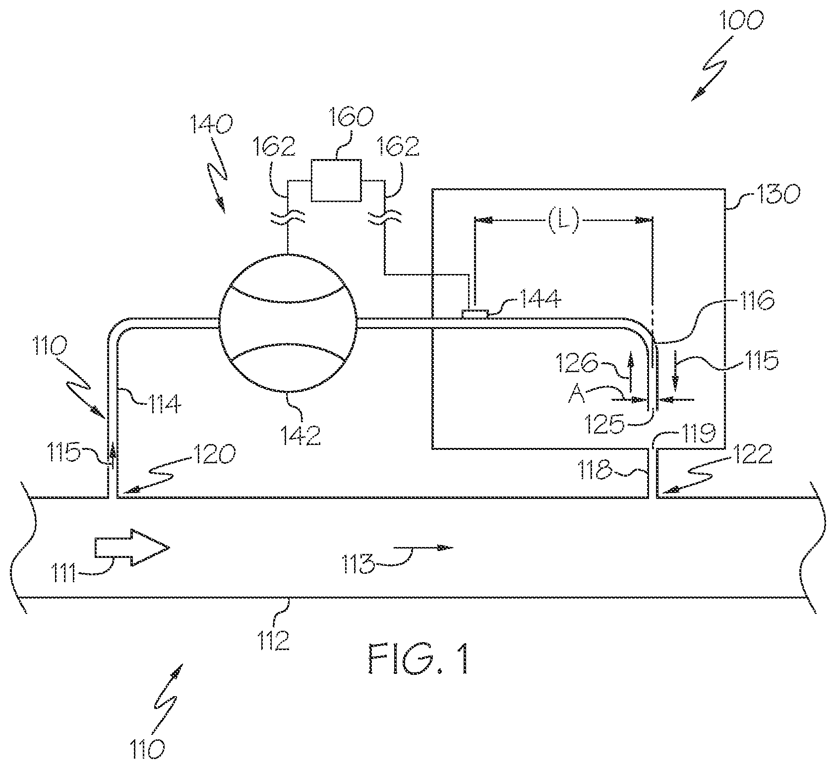 Patent US11815524 — Volume fraction meter for multiphase fluid flow — Figure 1