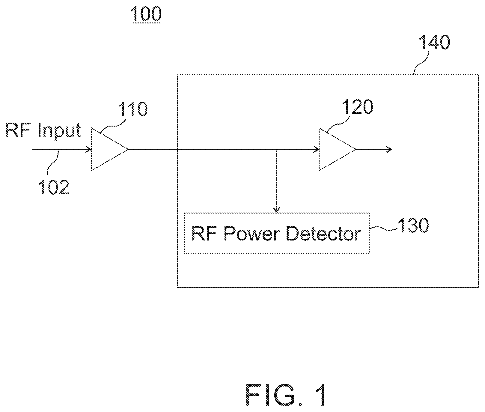 Patent US11815530 — RF power detector with a variable threshold — Figure 1