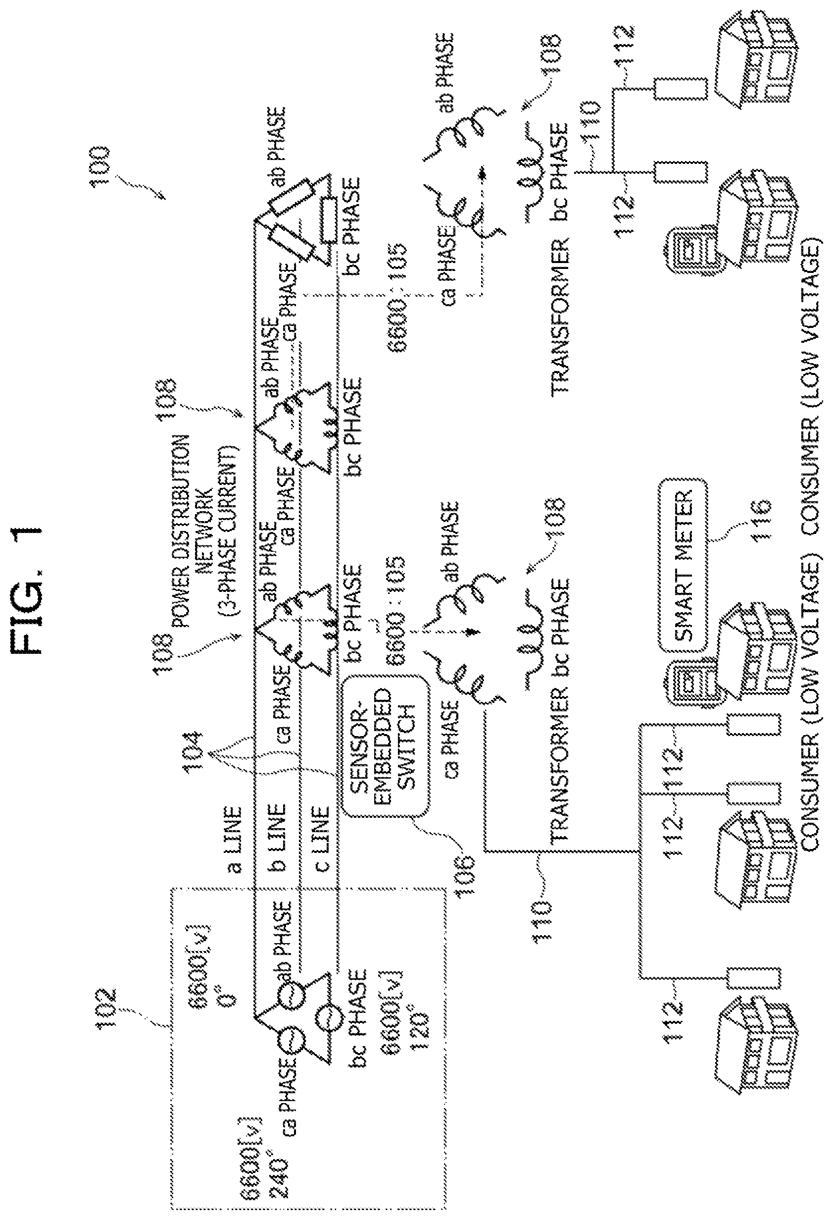 Patent US11815536 — Computer-readable recording medium storing transformer coupling phase determination program, transformer coupling phase determination apparatus, and transformer coupling phase determination method — Figure 1