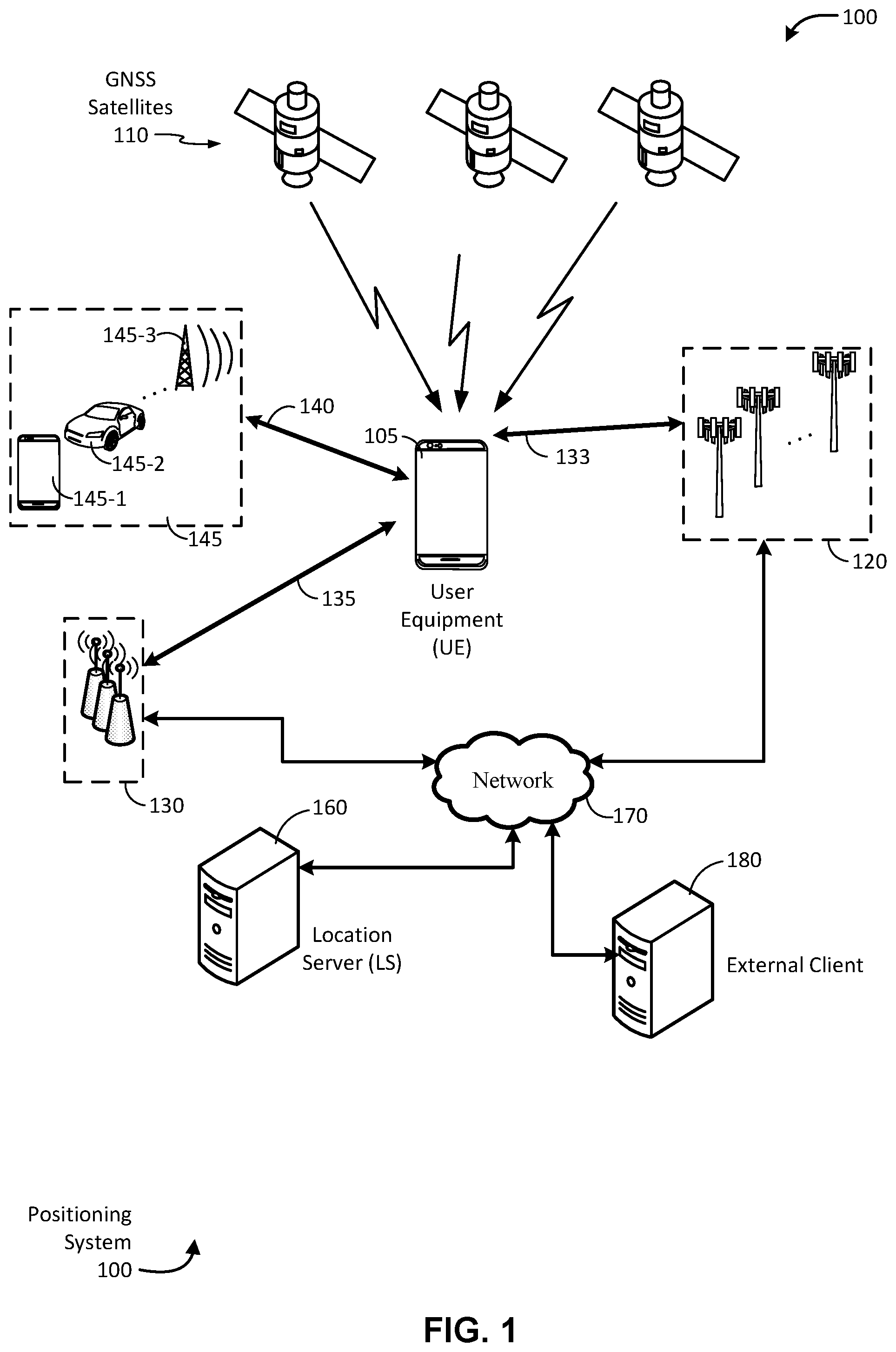 Patent US11815607 — Global navigation satellite system (GNSS) receiver operation during spoofing — Figure 1