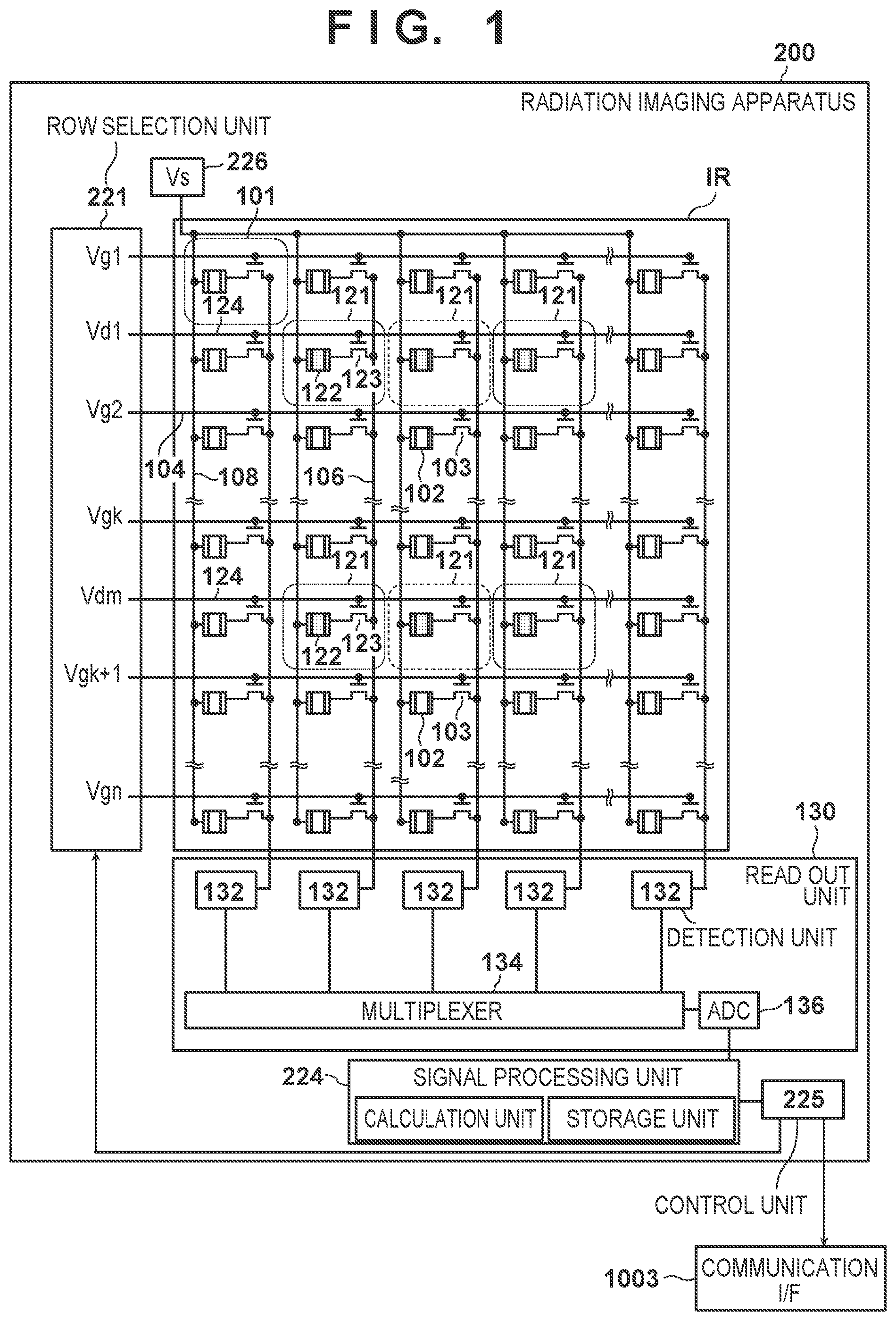 Patent US11815637 — Radiation imaging apparatus — Figure 1