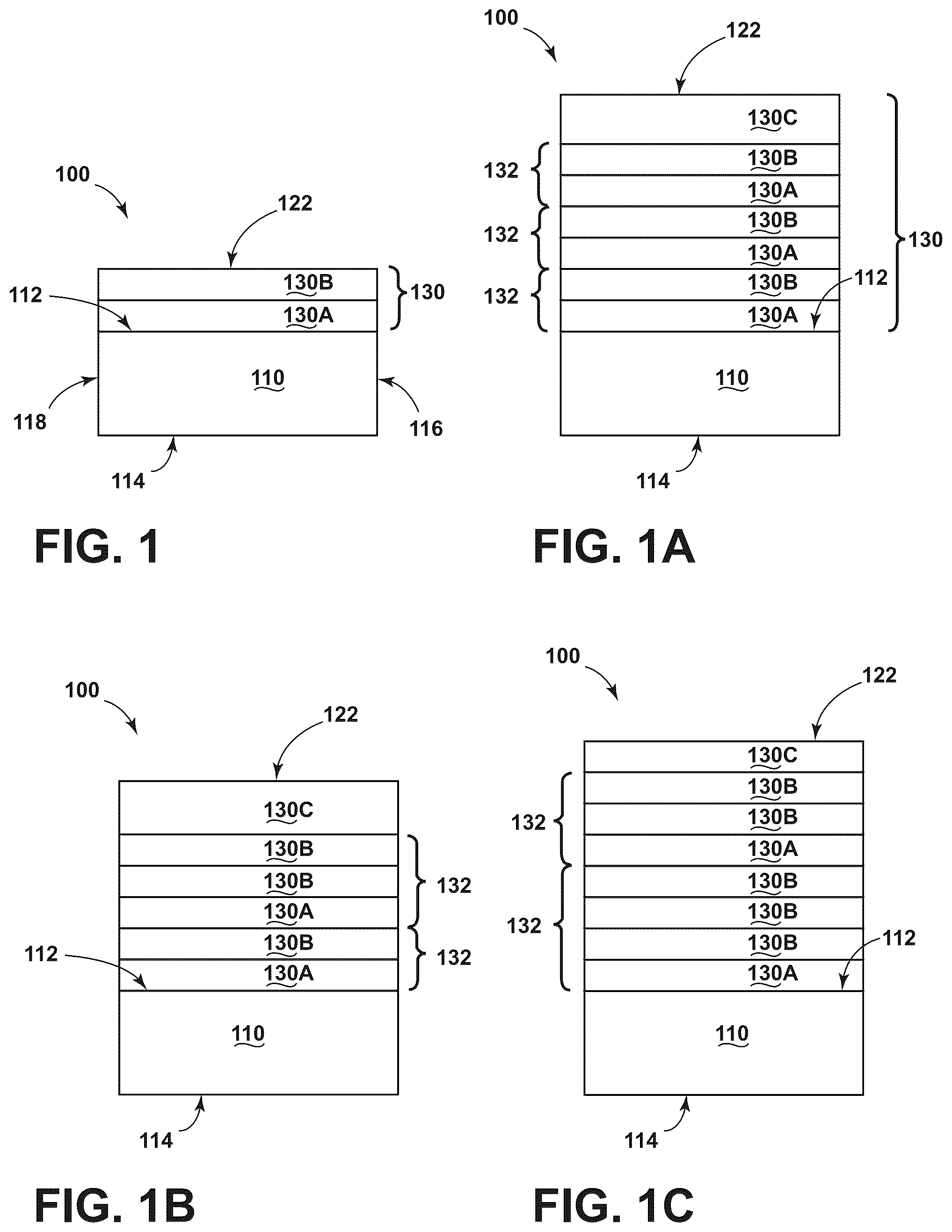 Patent US11815657 — Low reflectance, anti-reflective film structures with controlled color and articles with the same — Figure 1