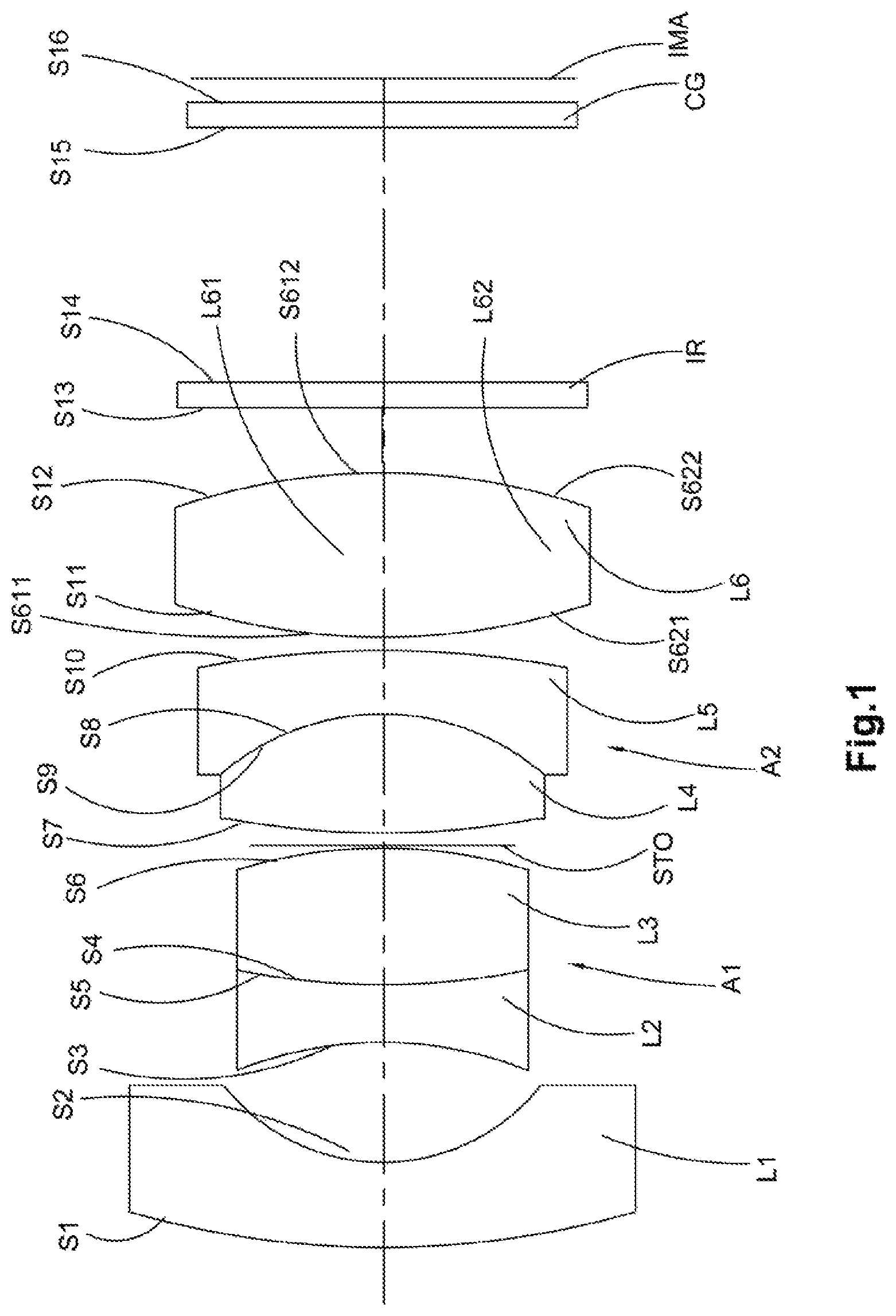Patent US11815664 — Optical imaging lens and lens assembly — Figure 1