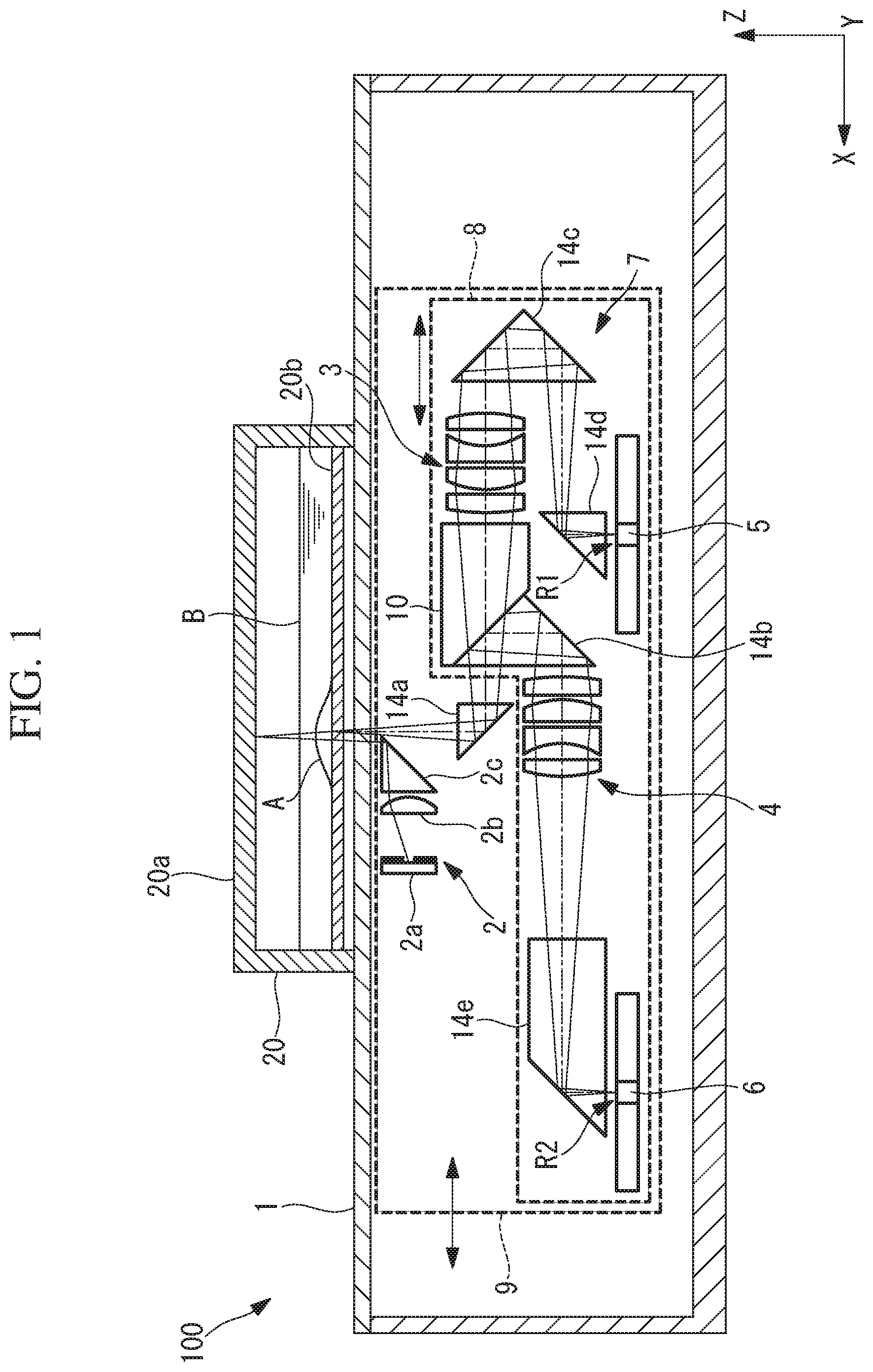 Patent US11815672 — Observation device — Figure 1