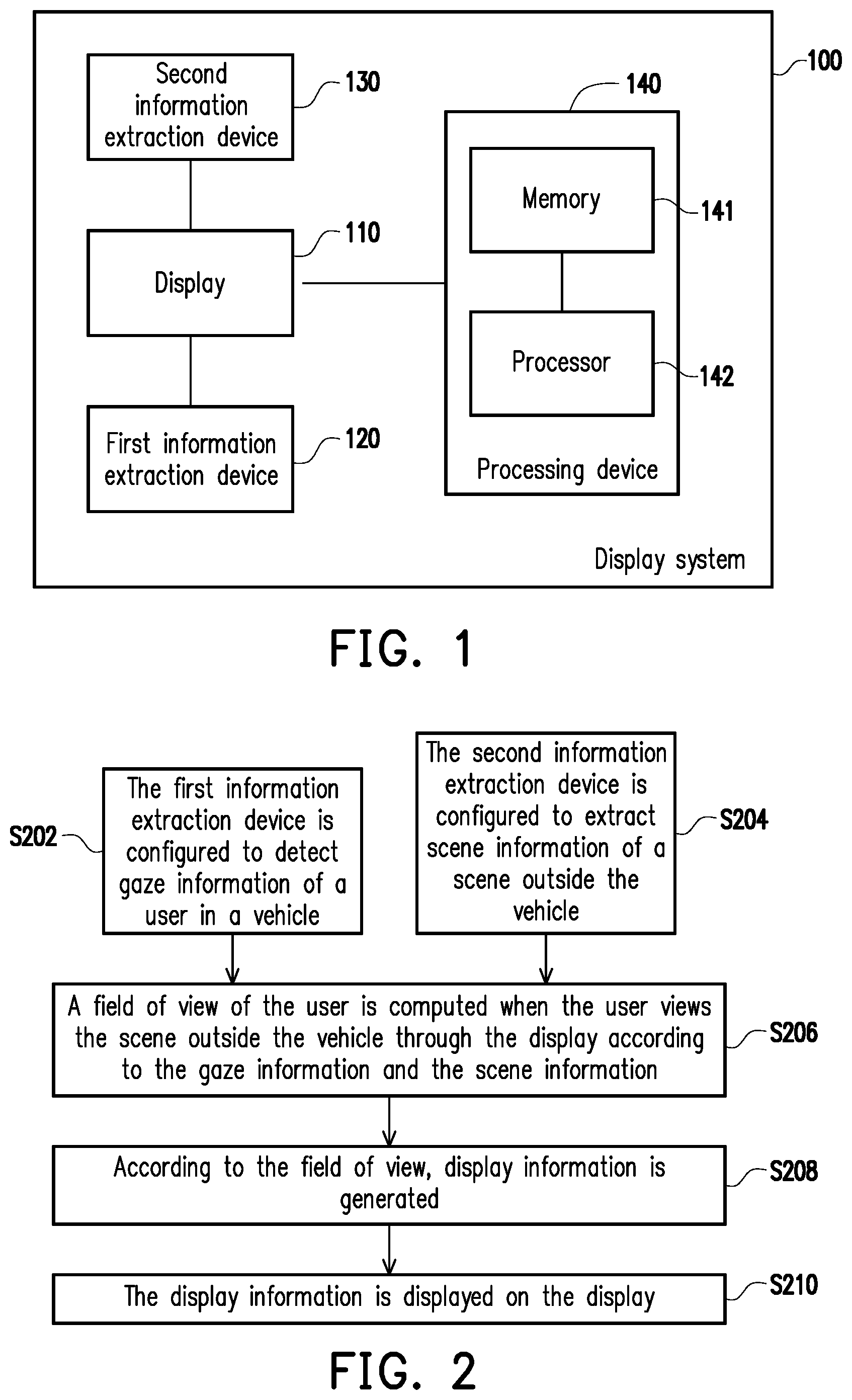 Patent US11815679 — Method, processing device, and display system for information display — Figure 1