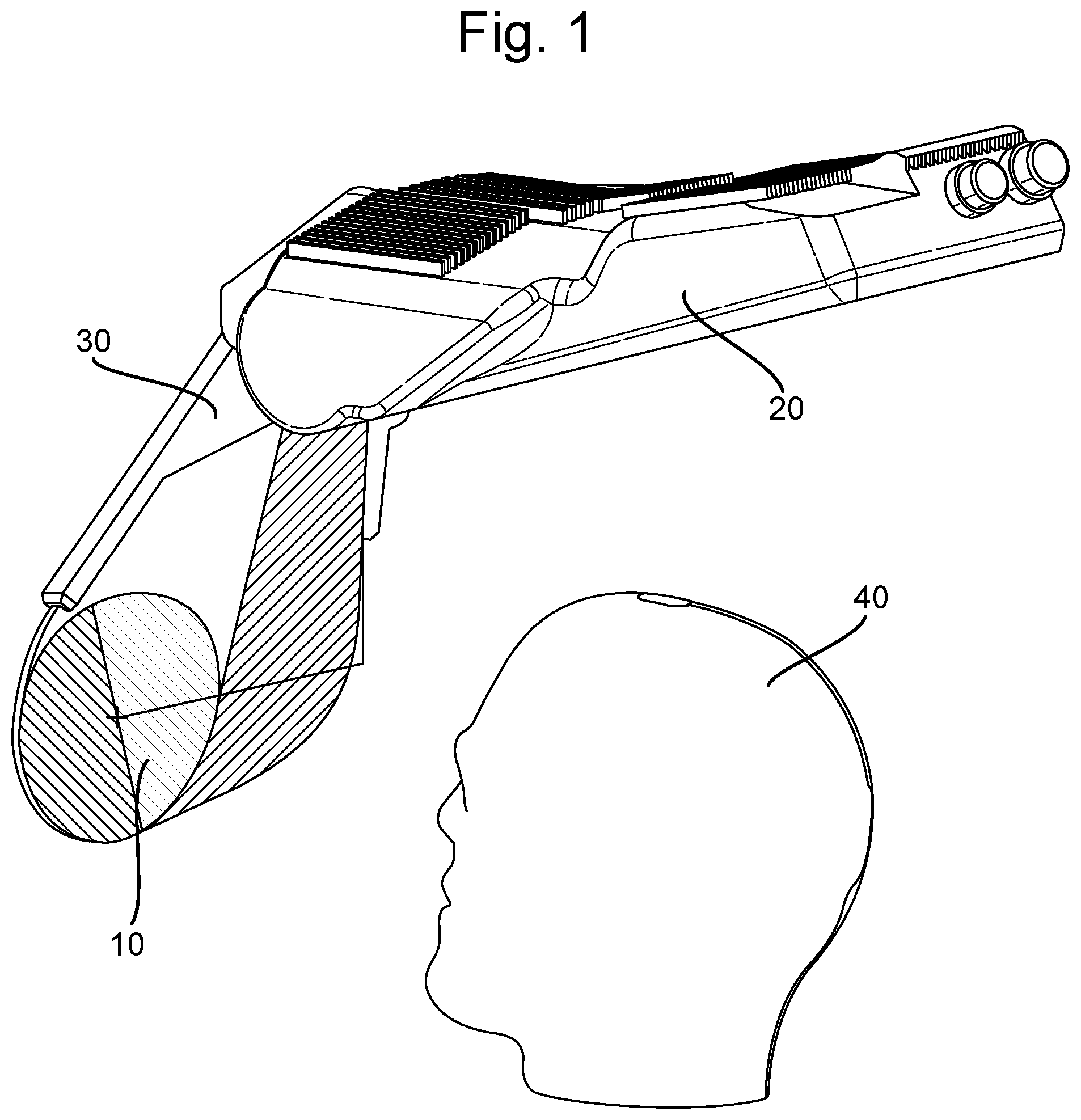 Patent US11815682 — Multi-axis movement support for optical combiner of head up display — Figure 1
