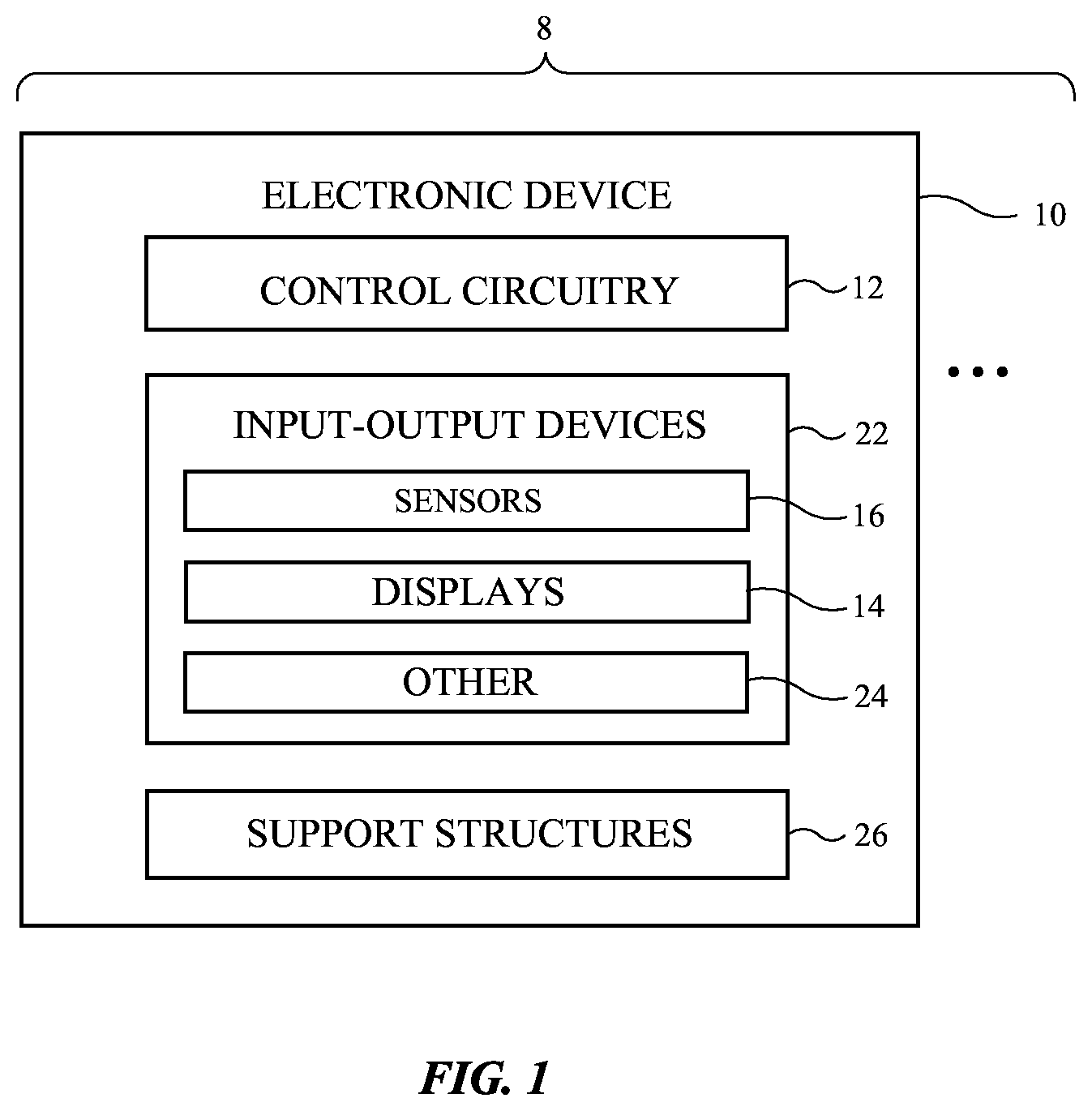 Patent US11815685 — Display system with virtual image distance adjustment and corrective lenses — Figure 1