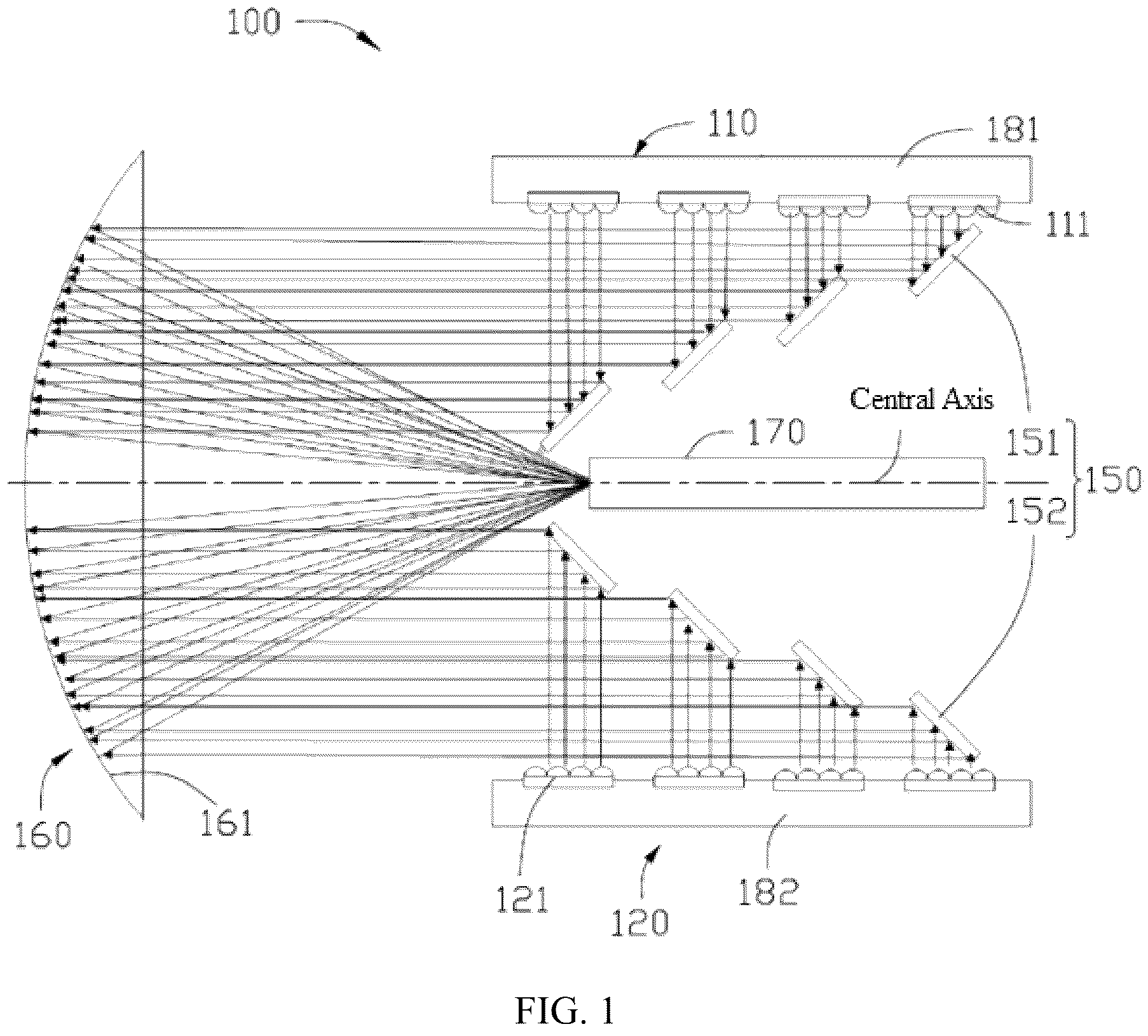 Patent US11815698 — Laser combining apparatus and display device — Figure 1