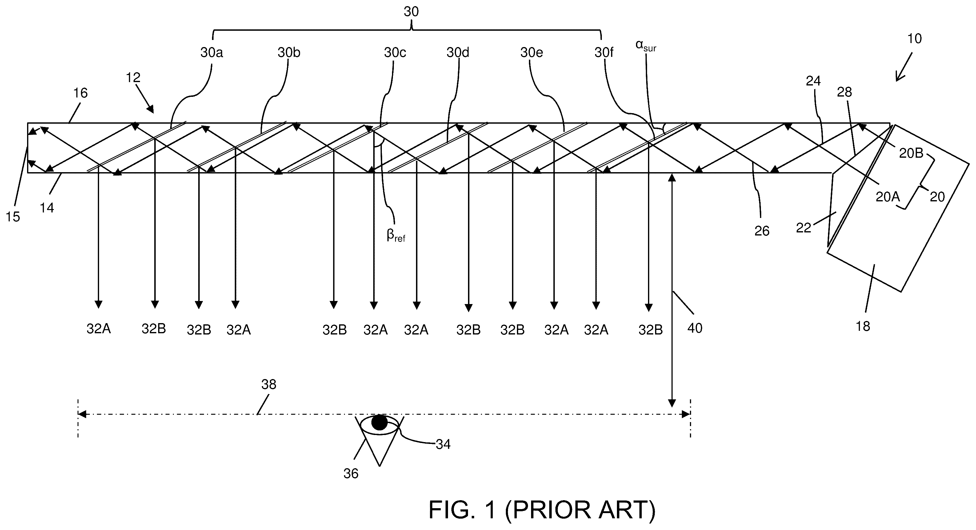 Patent US11815709 — Optical devices for mitigating ghost images — Figure 1