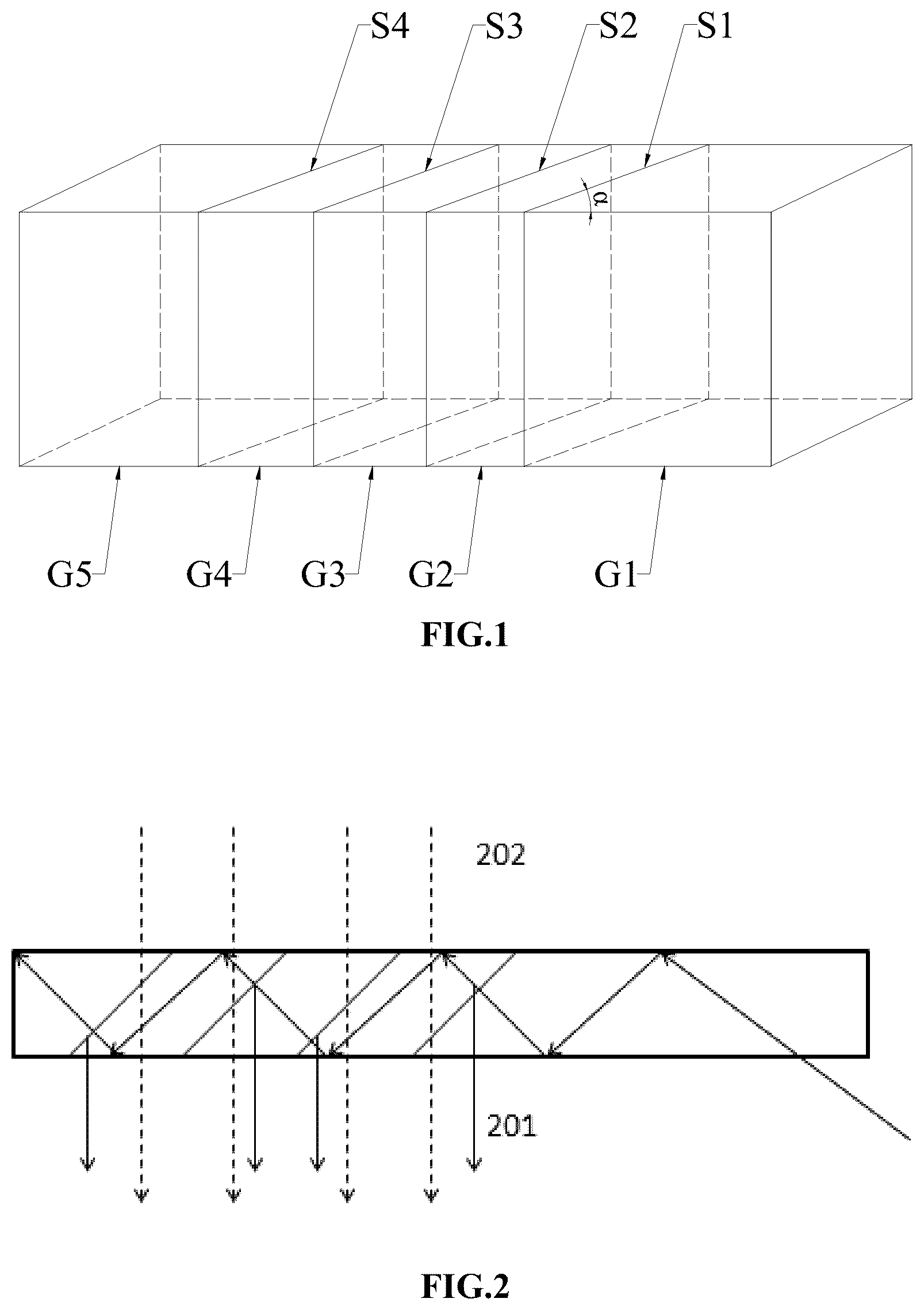 Patent US11815711 — Broadband cascaded splitting film array waveguide and display system comprising same — Figure 1