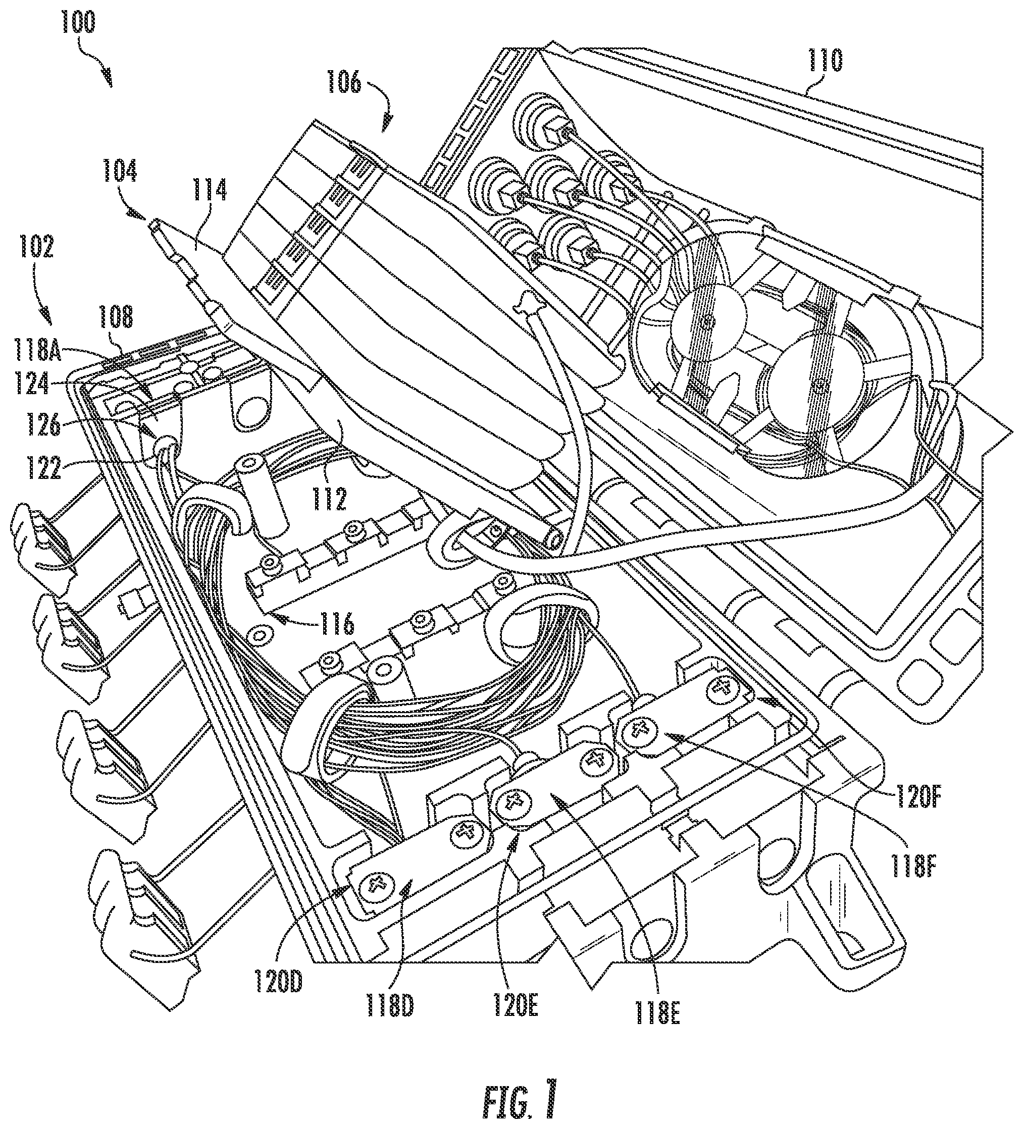Patent US11815726 — Fiber optic closure terminals with increased versatility — Figure 1
