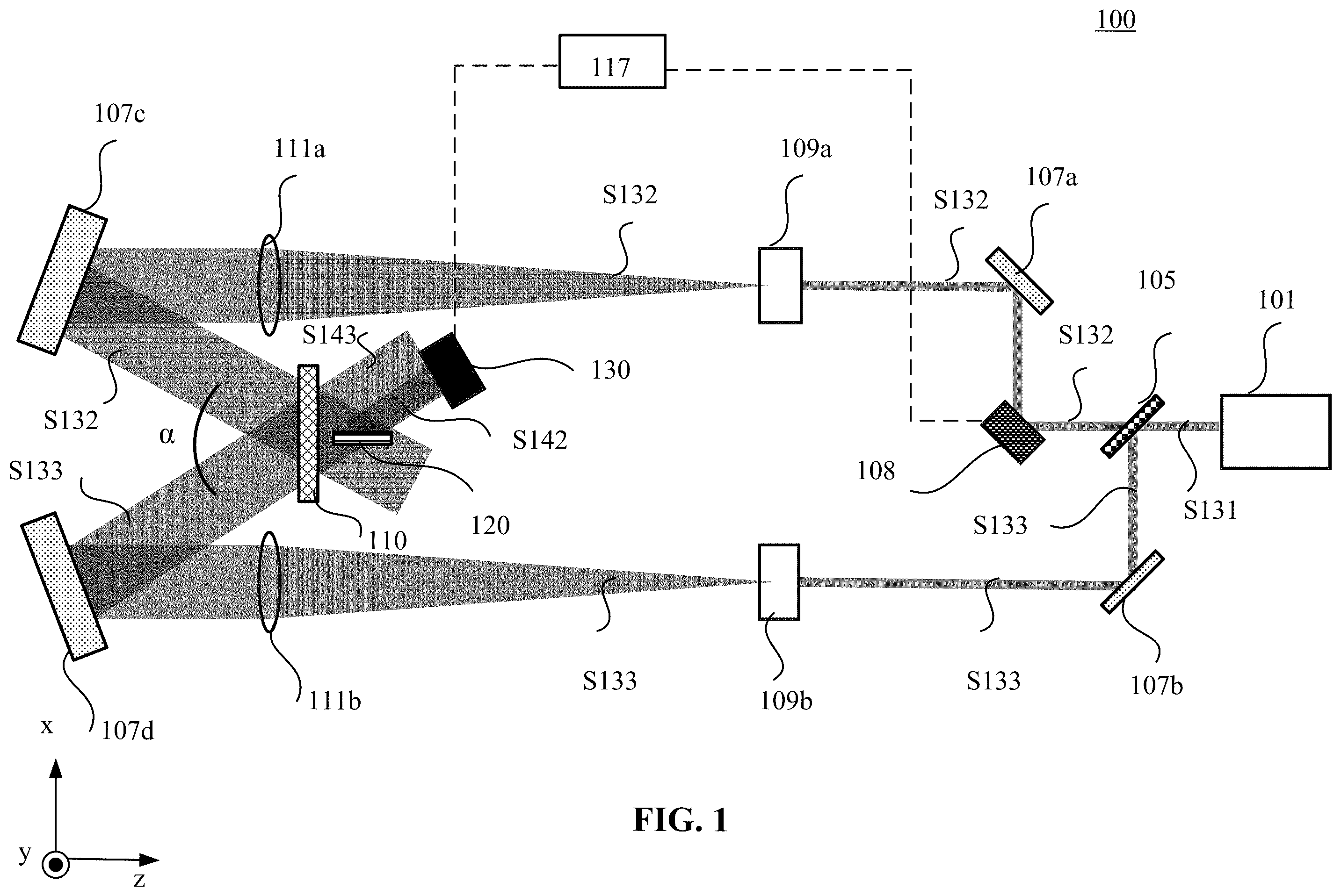 Patent US11815729 — System and method for interference fringe stabilization — Figure 1