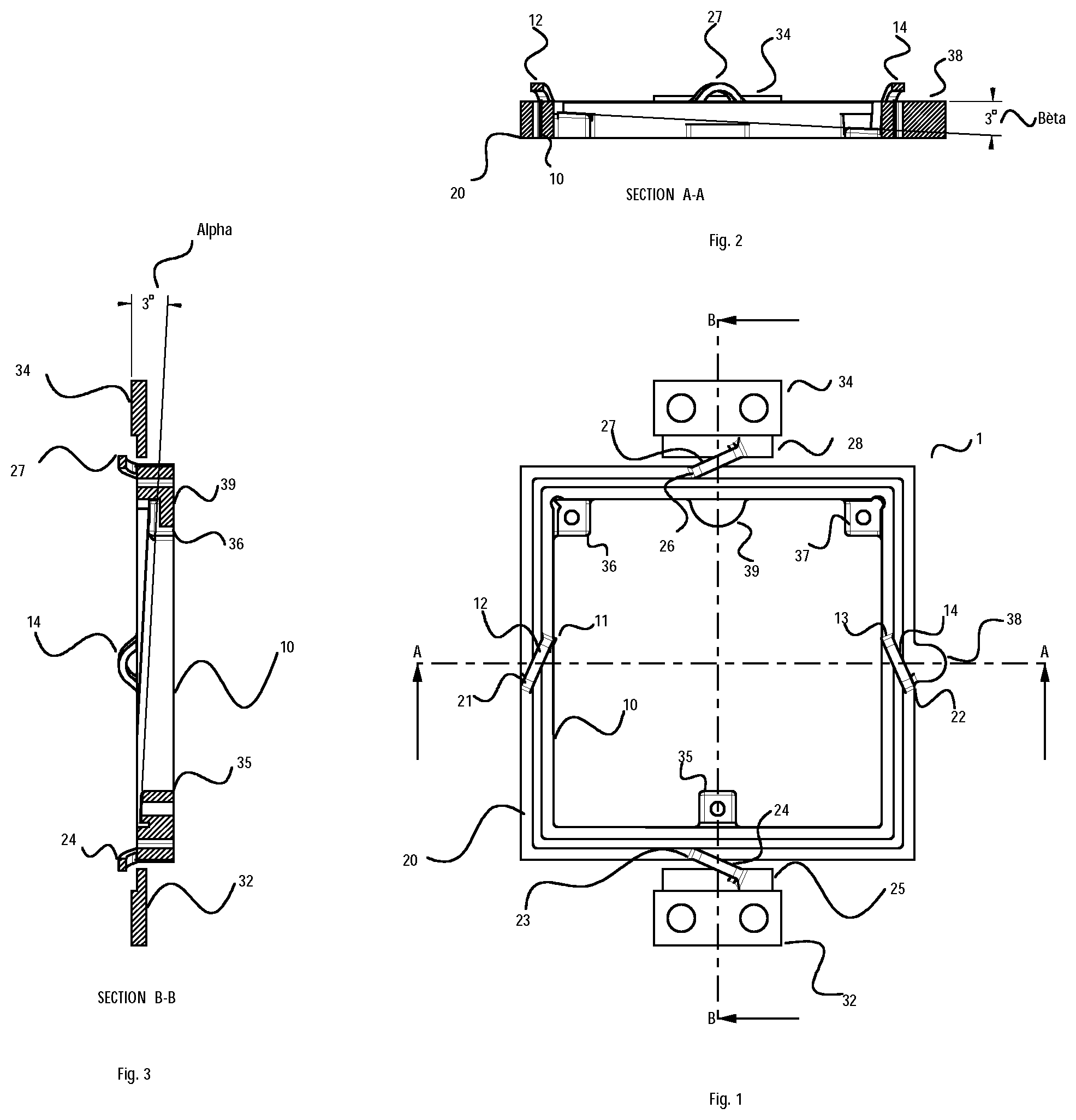 Patent US11815738 Figure 1 – Device for elastic pivoting about two orthogonal axes