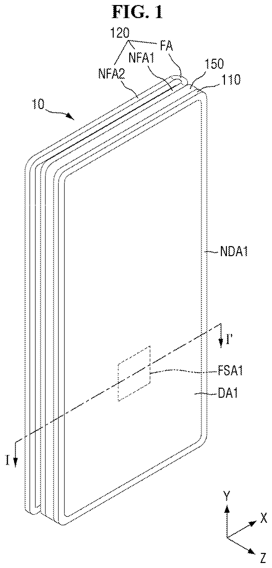 Patent US11815754 — Display device and method of driving the same — Figure 1
