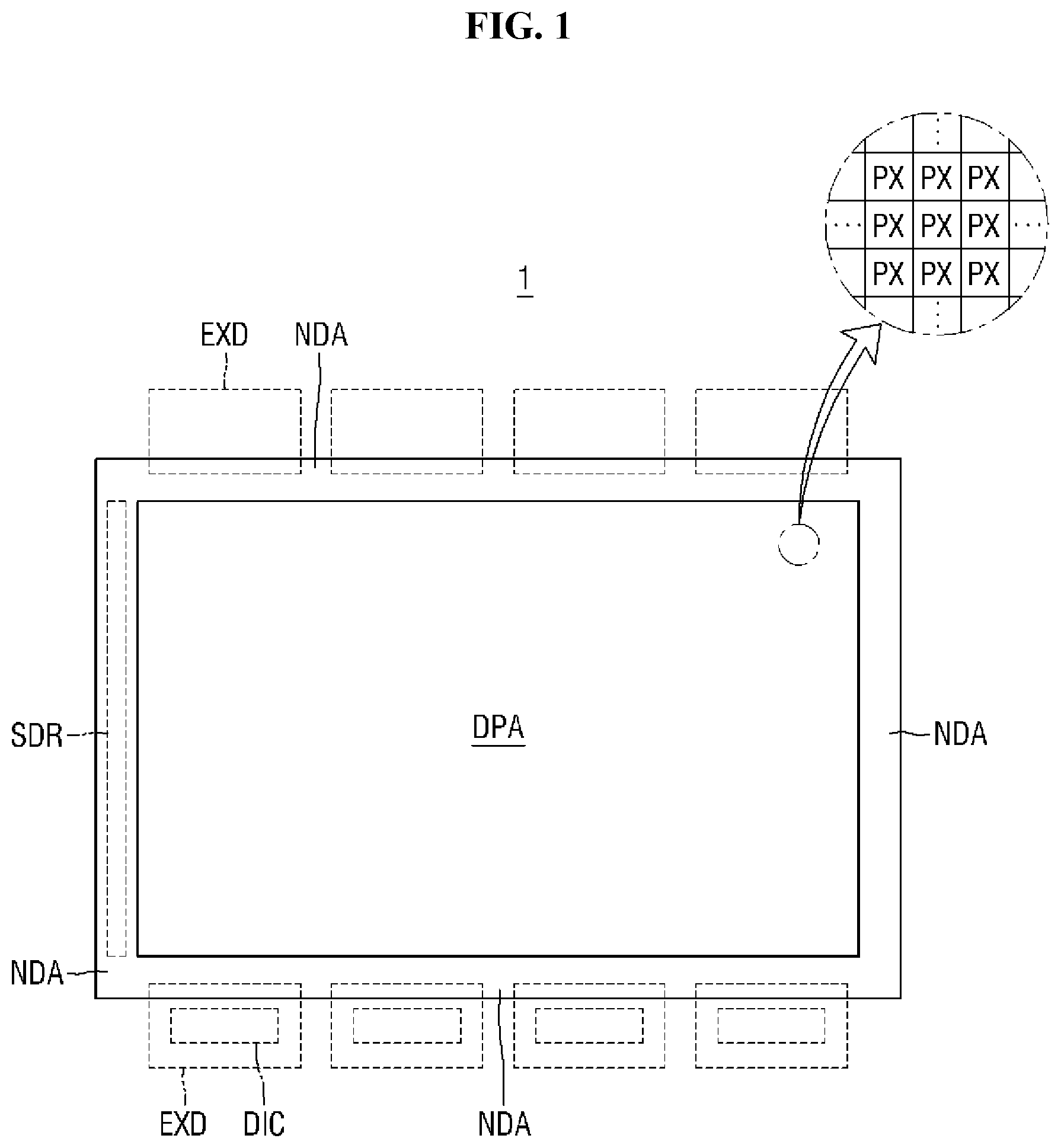 Patent US11815772 — Display device including first and second switching elements — Figure 1