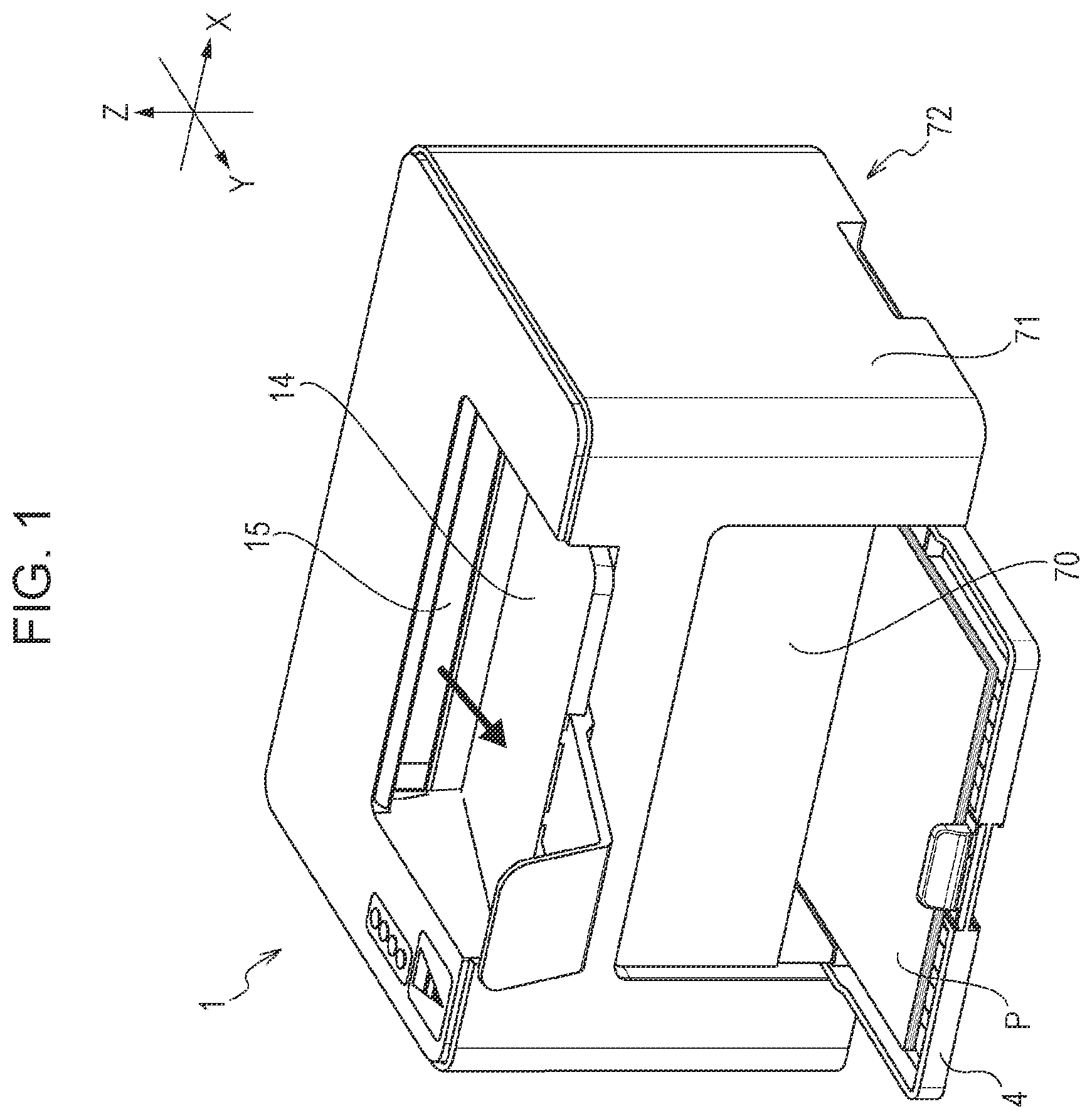 Patent US11815845 — Image forming apparatus having a rotatable opening and closing part — Figure 1