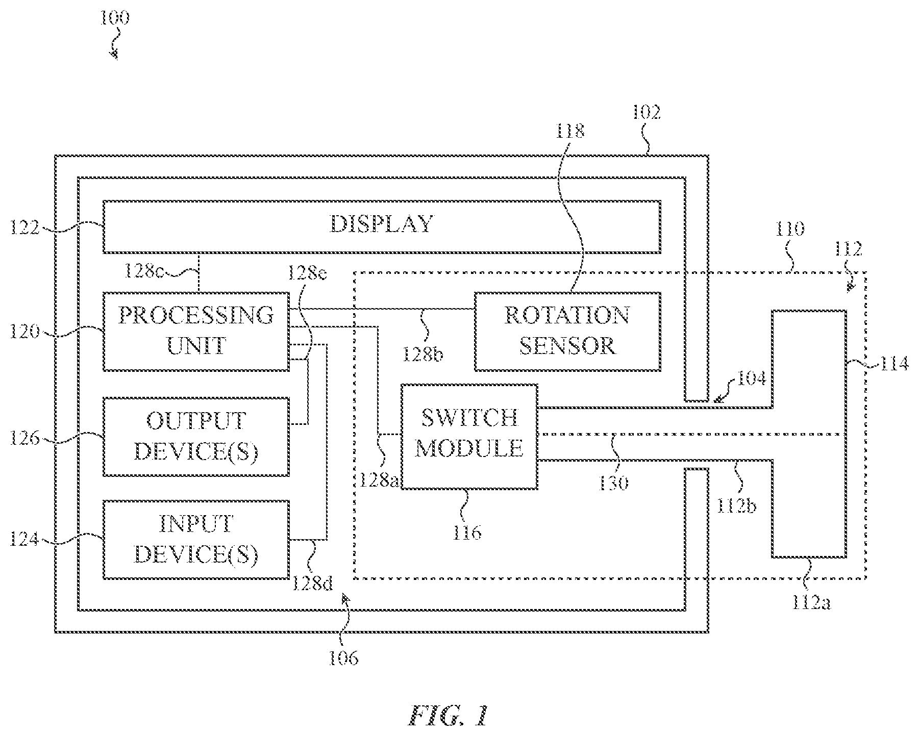 Patent US11815860 — Switch module for electronic crown assembly — Figure 1