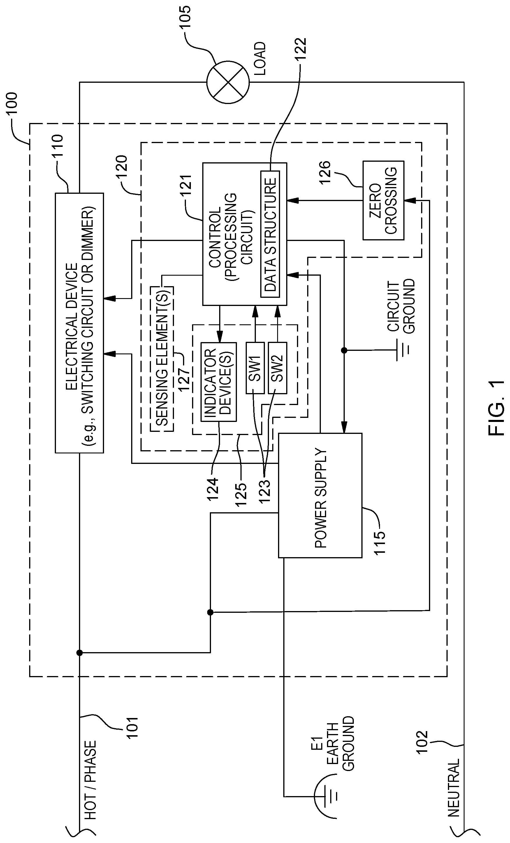 Patent US11815868 Figure 1 – Load control with integral control interface