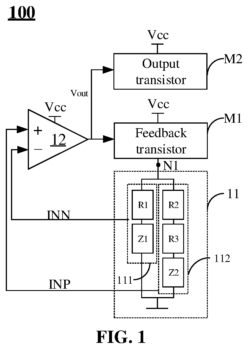 Patent US11815927 — Bandgap reference circuit and chip — Figure 1