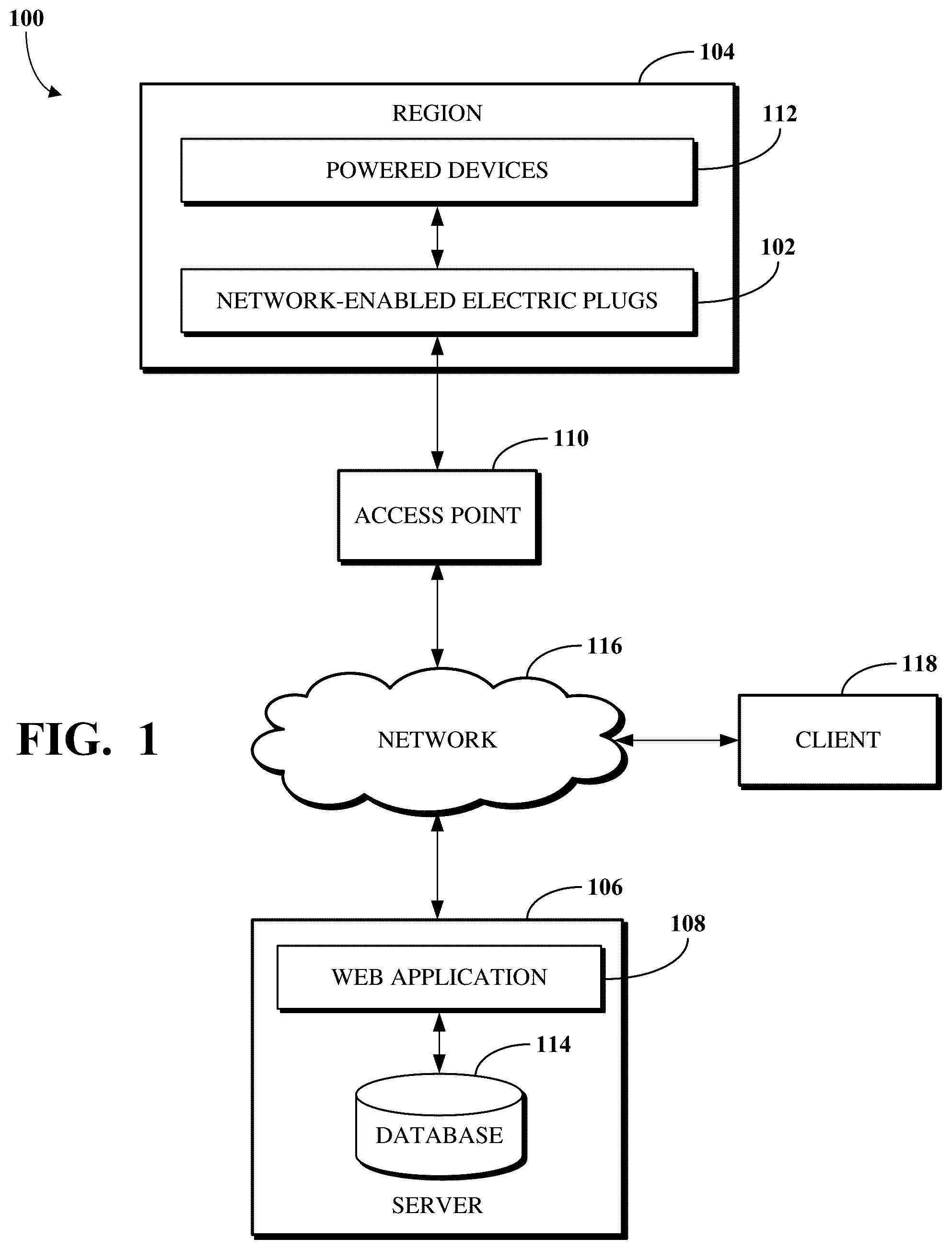 Patent US11815929 — Region-based electrical intelligence system — Figure 1