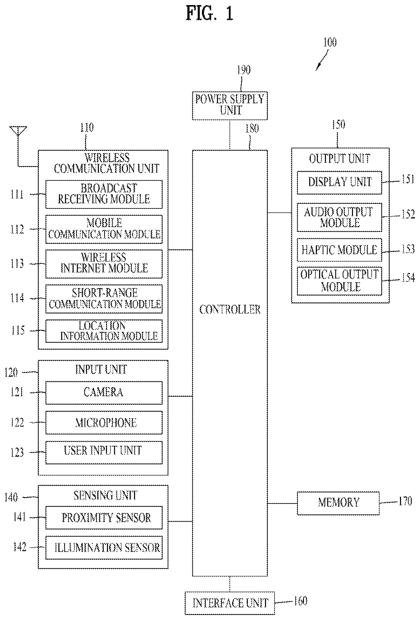 Patent US11815948 — Mobile terminal — Figure 1
