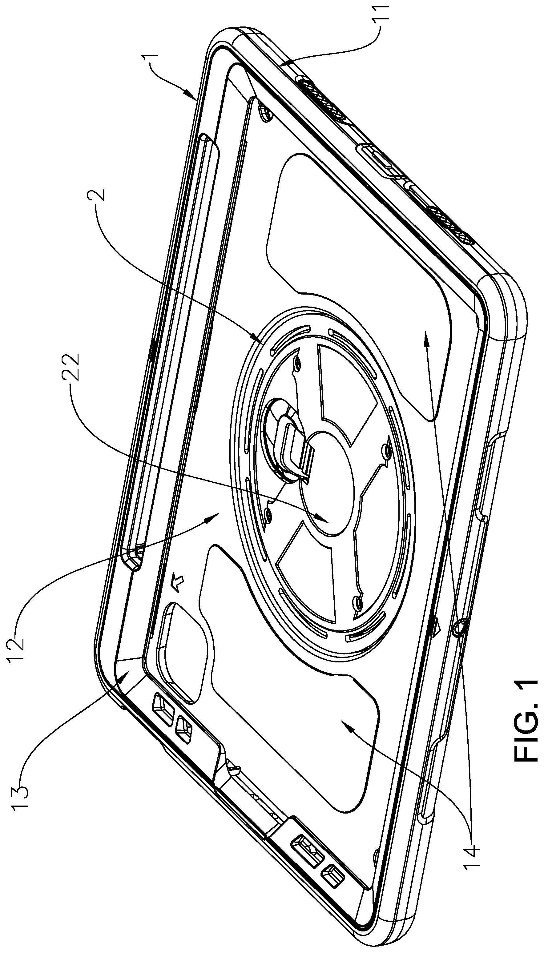 Patent US11815950 — Clamshell tablet protective case — Figure 1