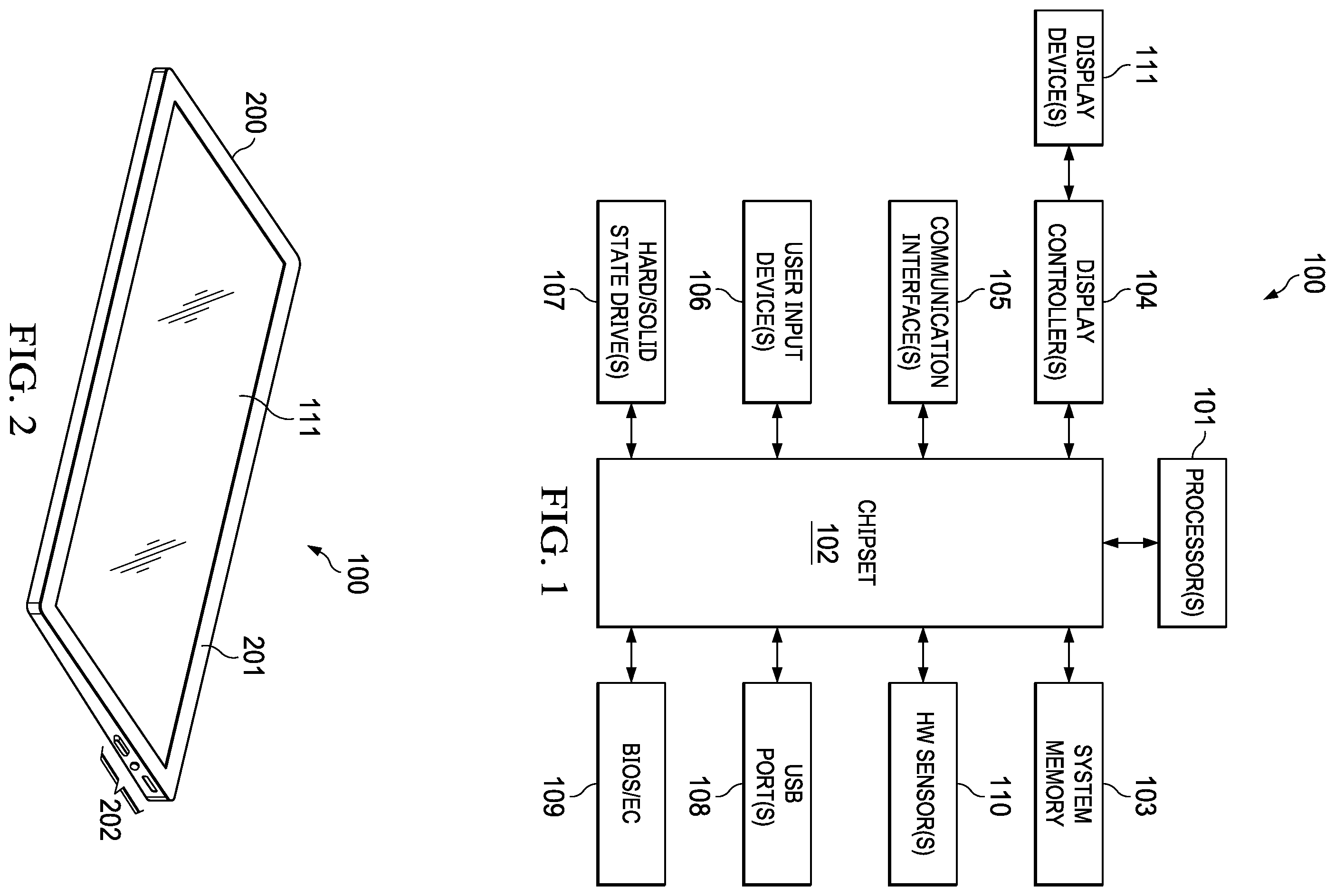 Patent US11815962 Figure 1 – Configuring an information handling system (IHS) using a kickstand