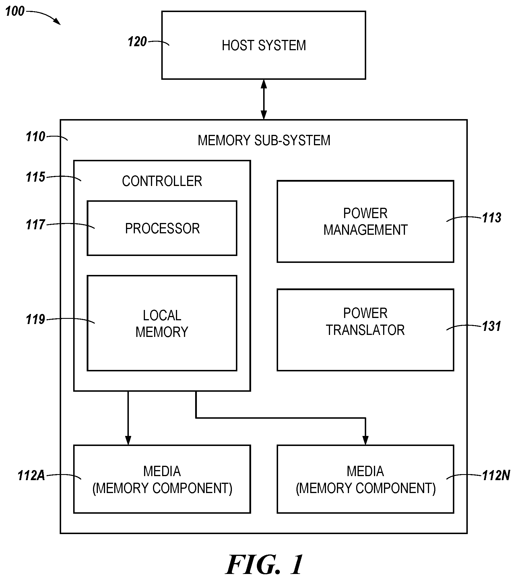 Patent US11815977 — Power translator component — Figure 1
