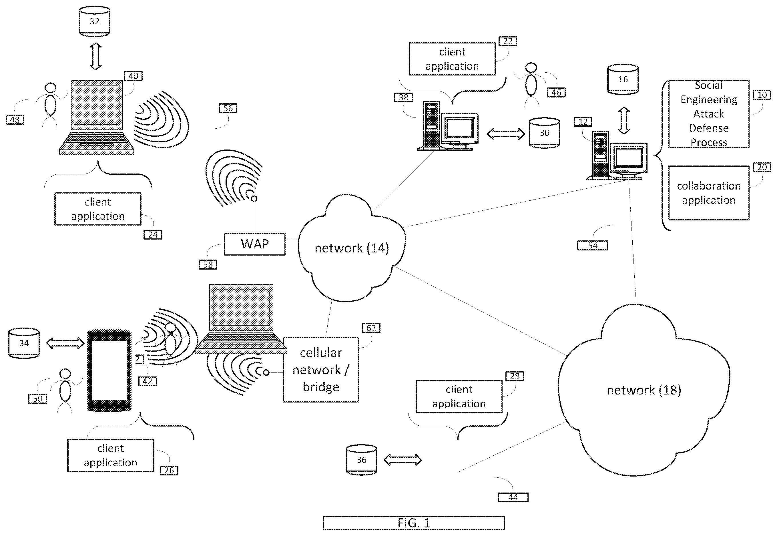 Patent US11818164 — System and method for omnichannel social engineering attack avoidance — Figure 1