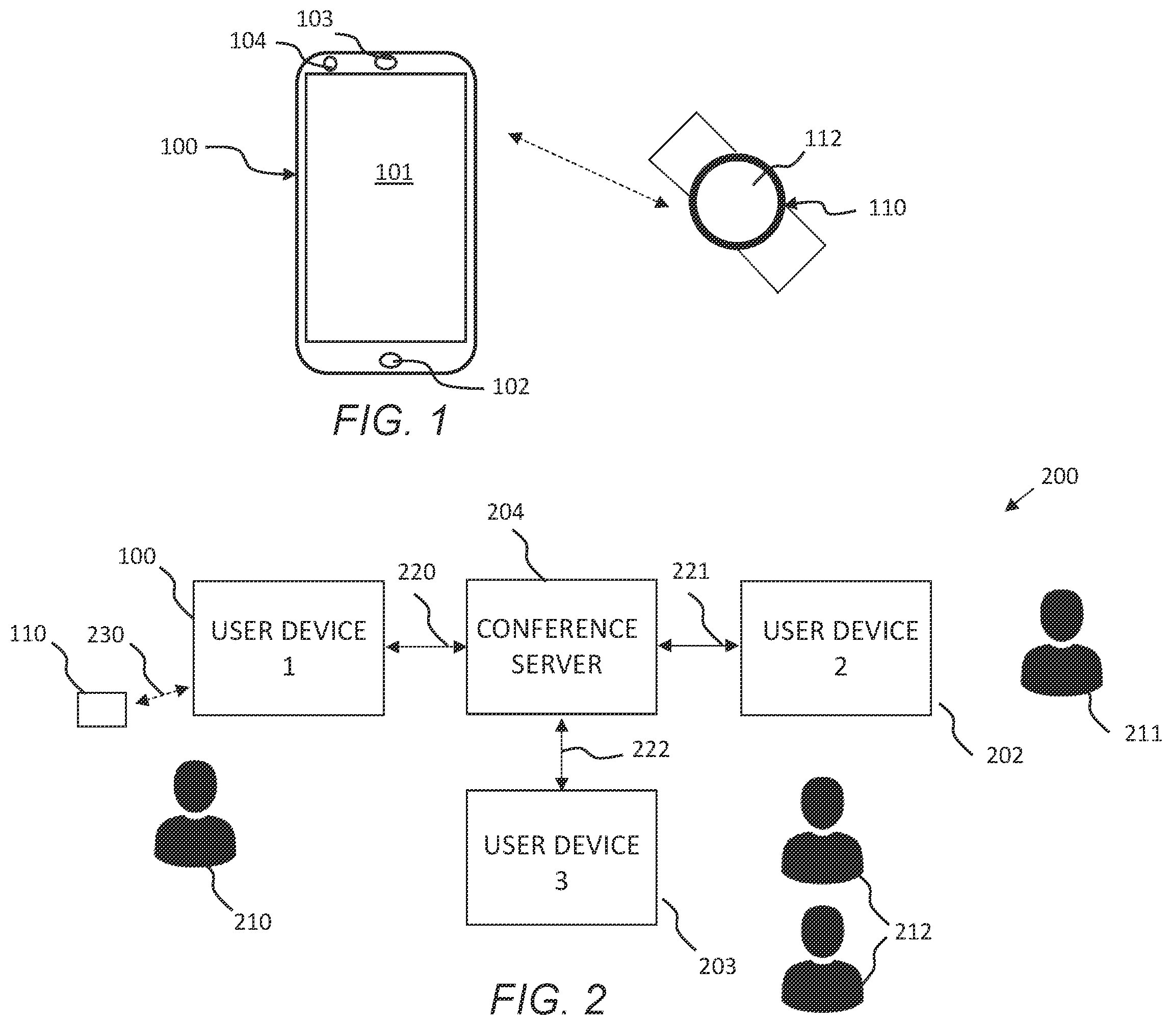 Patent US11818184 — Enabling communications actions in a conference session — Figure 1