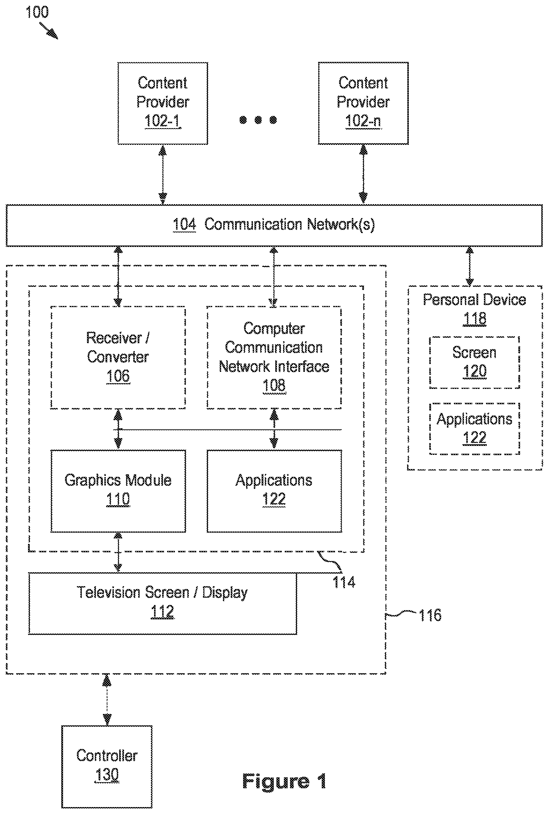 Patent US11818302 — Systems and methods for presenting home screen shortcuts — Figure 1