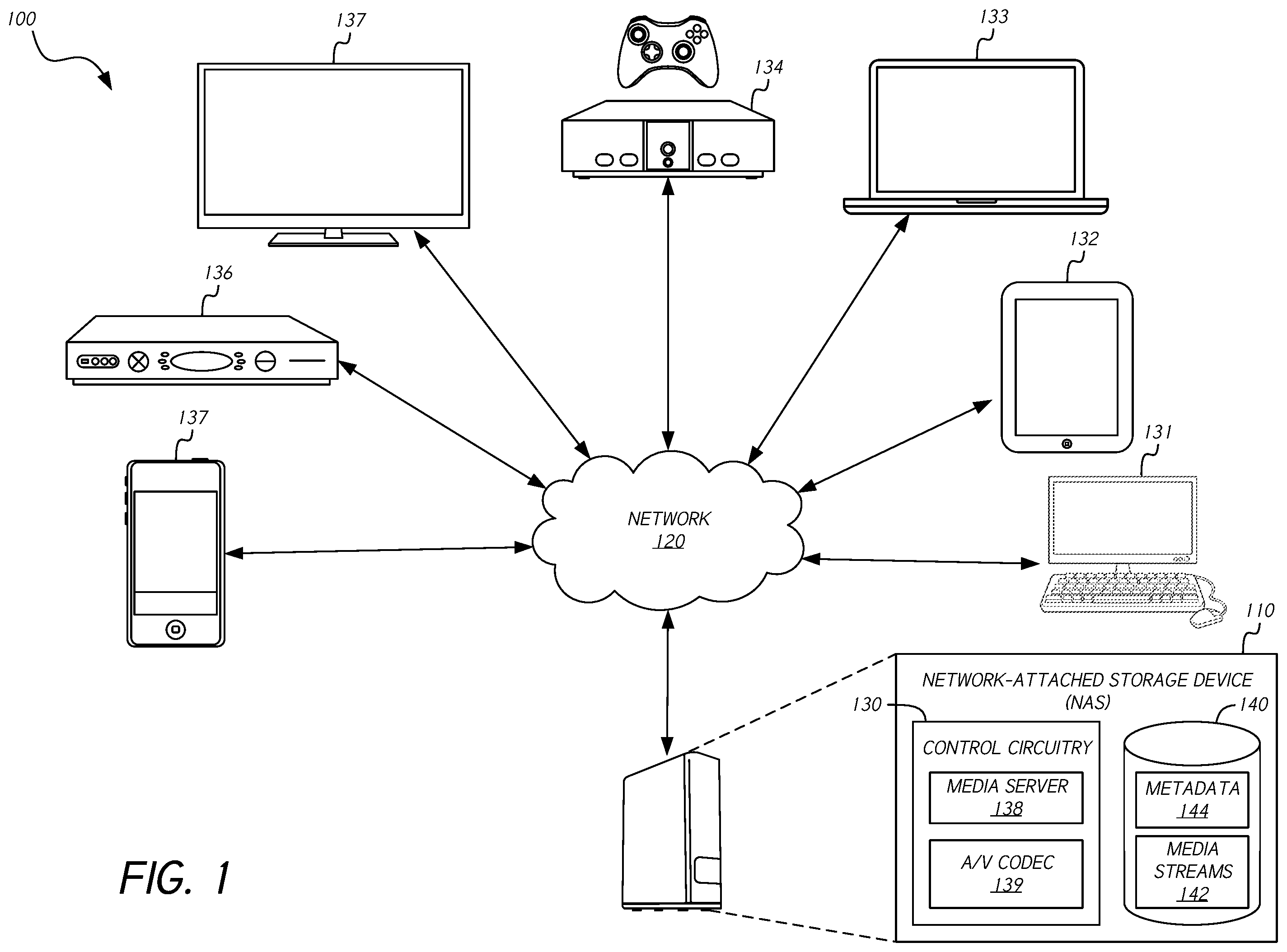 Patent US11818406 — Data storage server with on-demand media subtitles — Figure 1