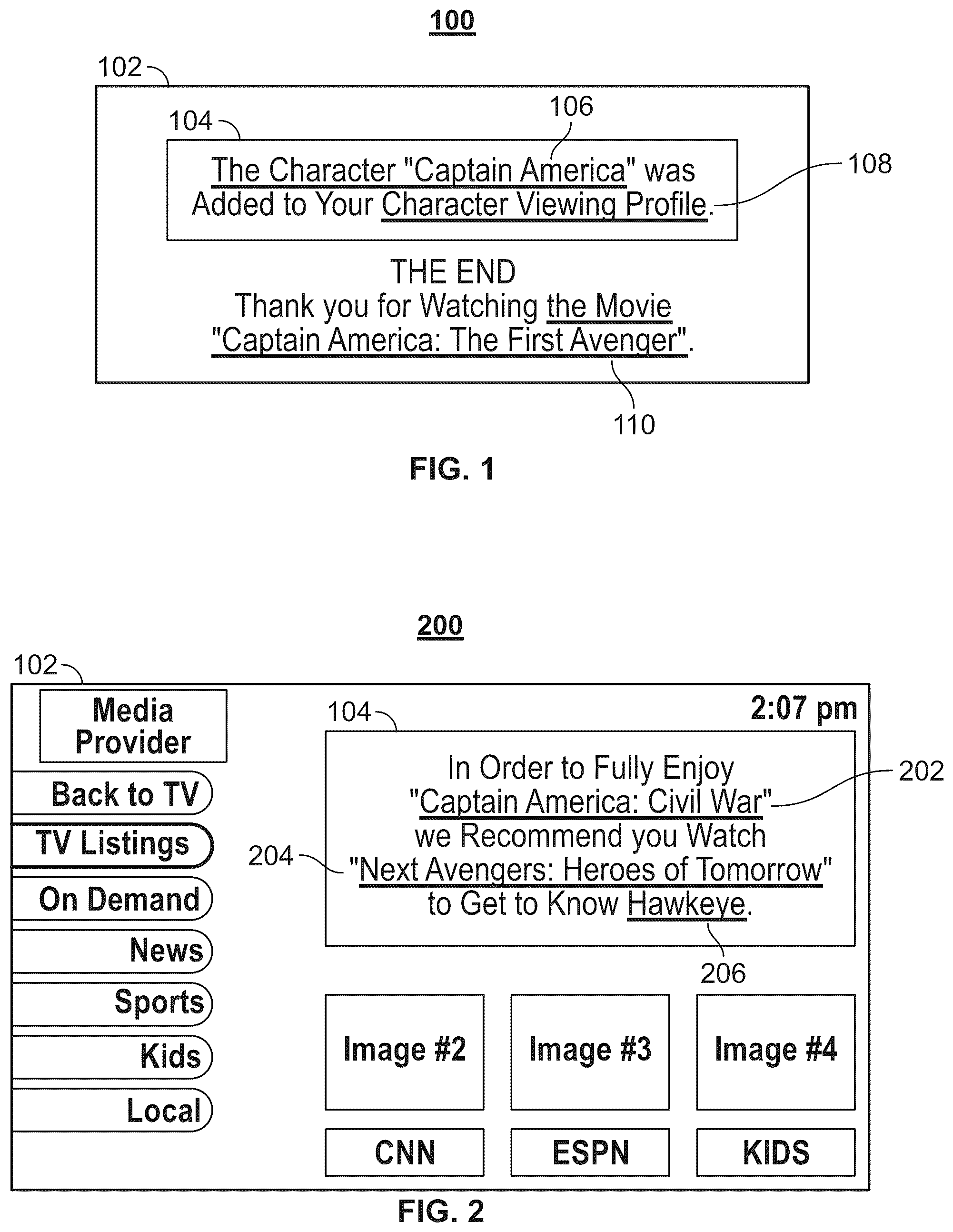 Patent US11818434 — System and methods for recommending a media asset relating to a character unknown to a user — Figure 1