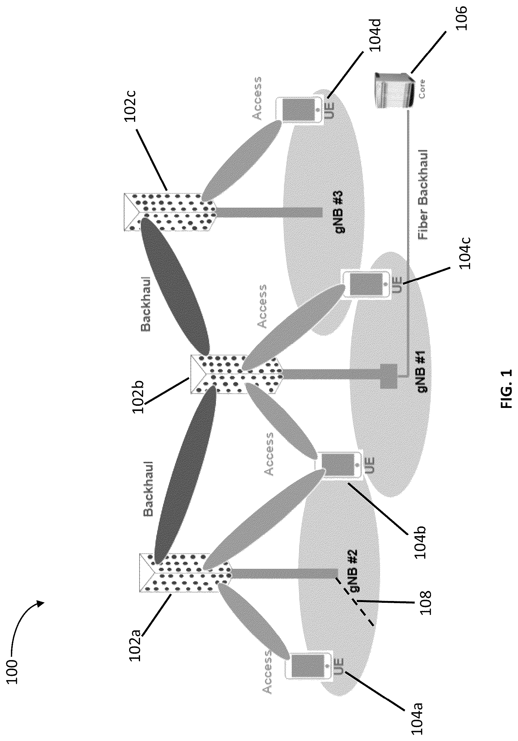 Patent US11818590 — Apparatus, methods and systems for improving coverage of fifth generation (5G) communication networks — Figure 1